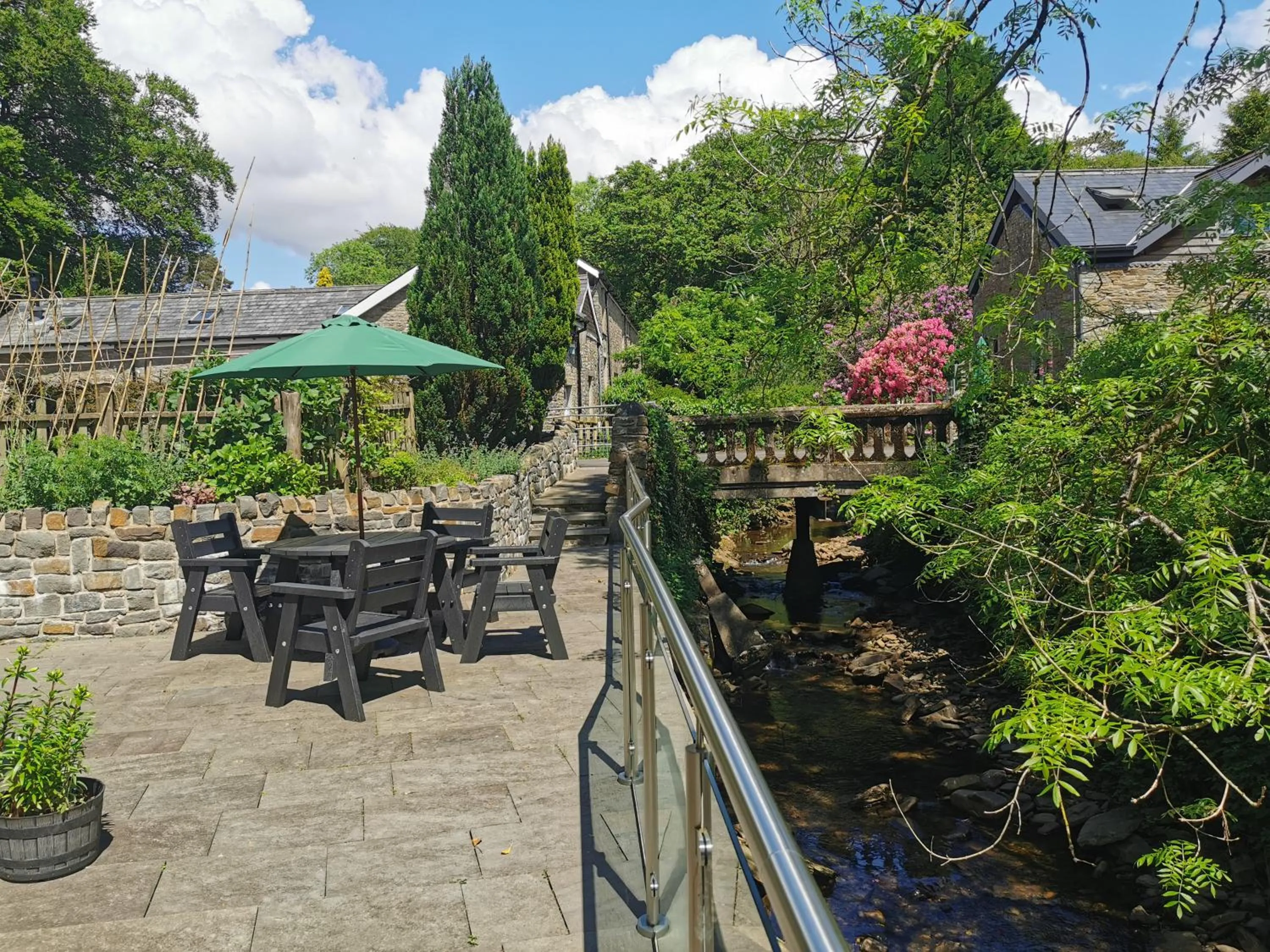 Patio in Swansea Valley Holiday Cottages