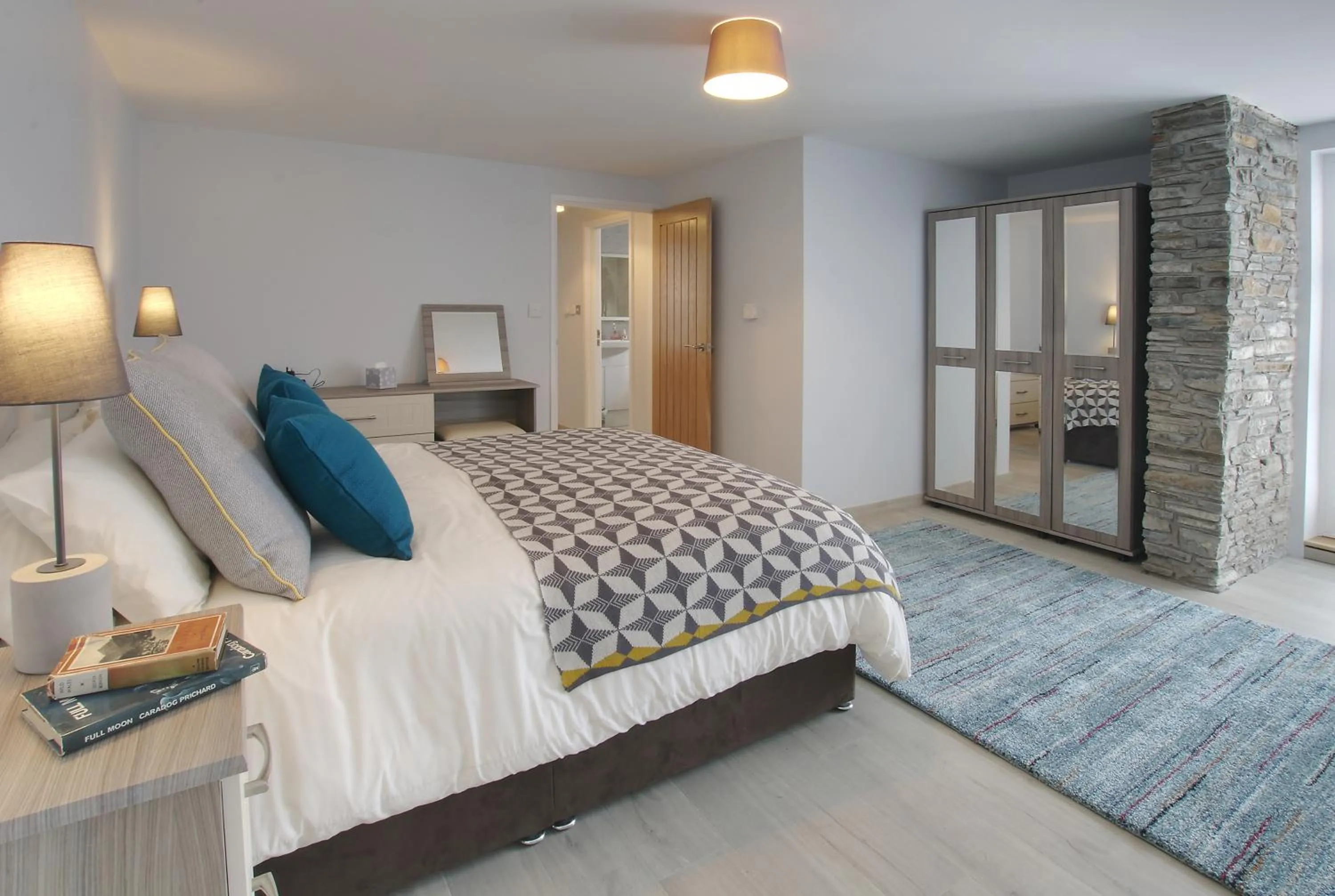 Bedroom, Bed in Swansea Valley Holiday Cottages