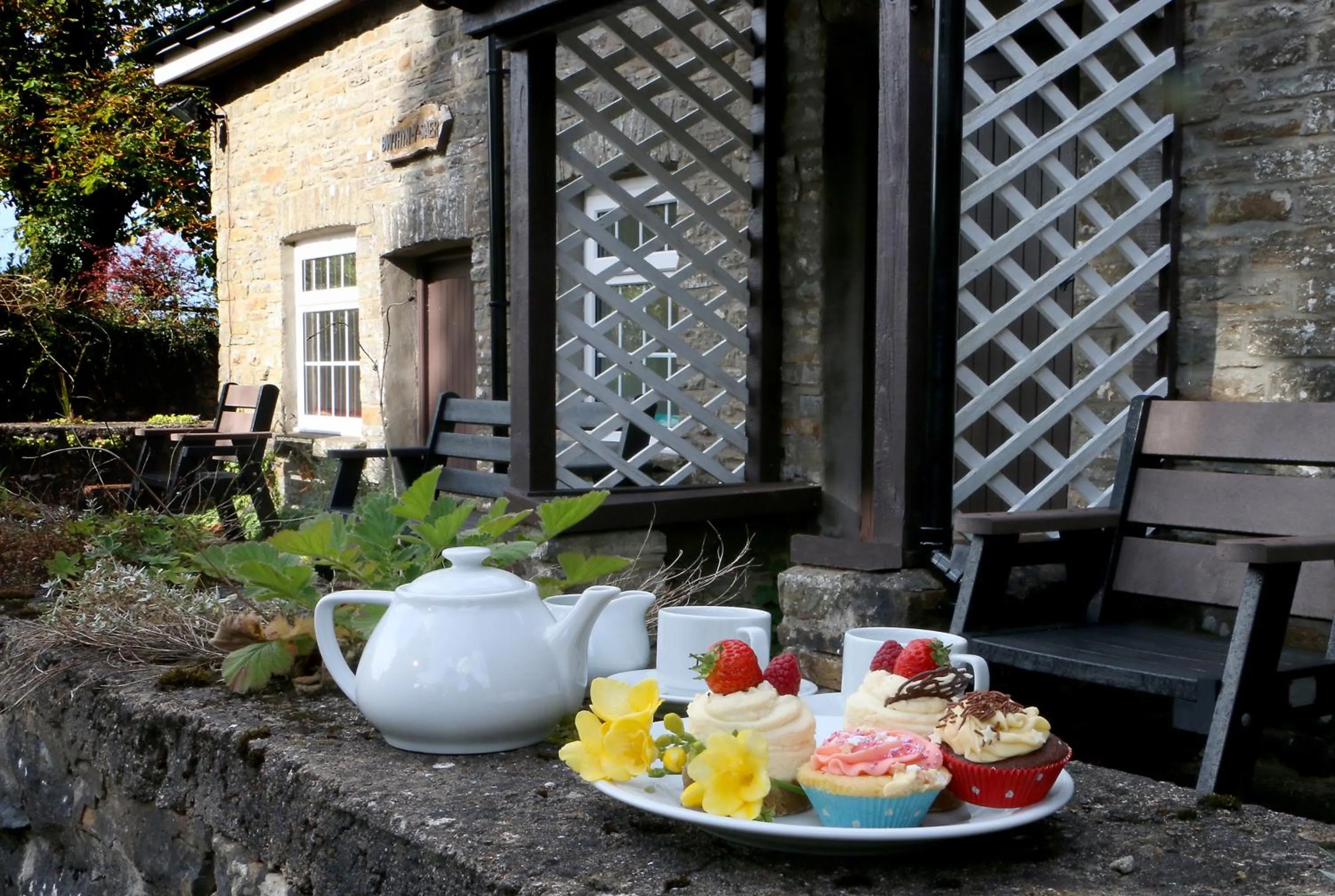 Patio in Swansea Valley Holiday Cottages