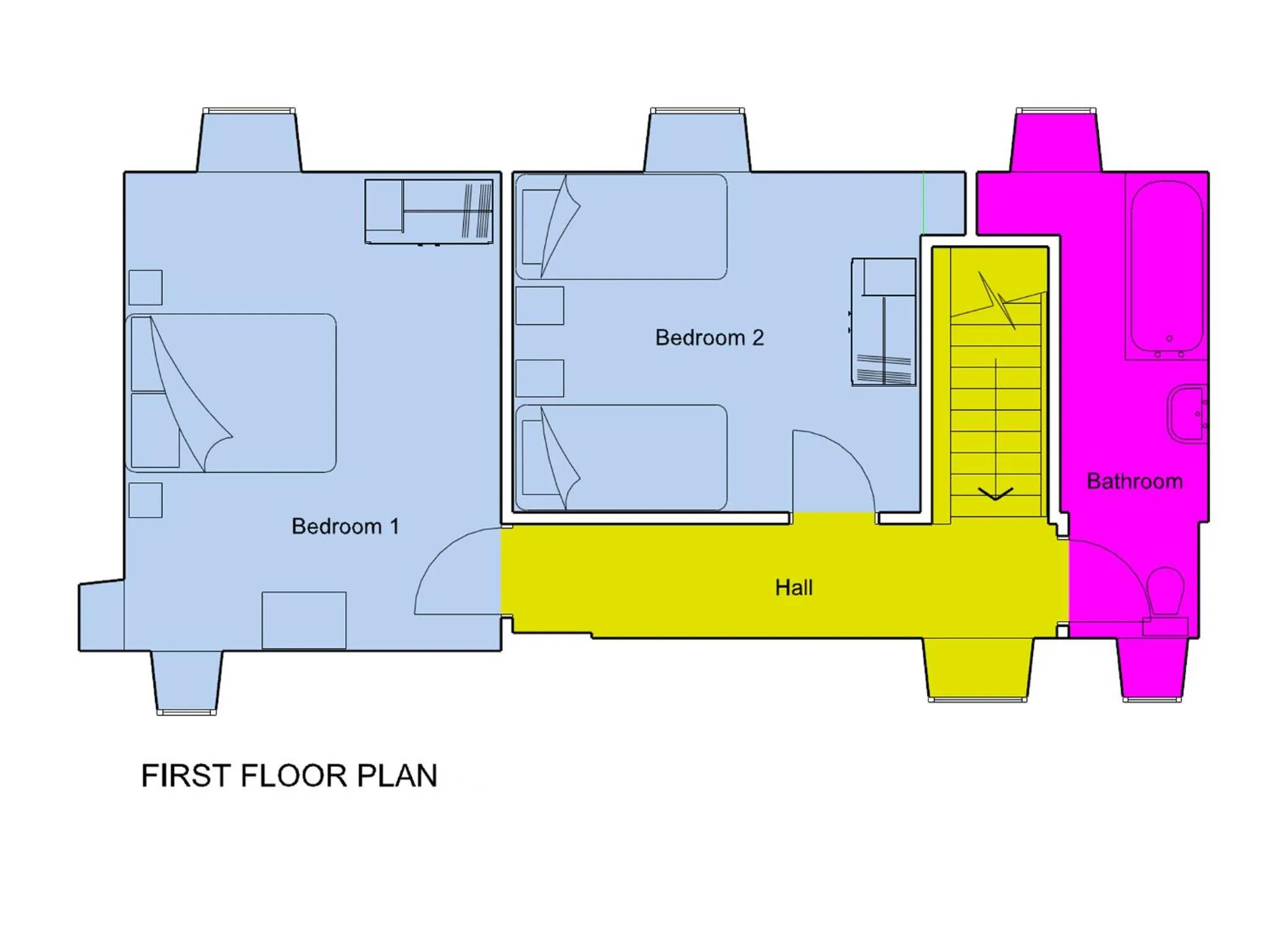 Floor plan in Swansea Valley Holiday Cottages