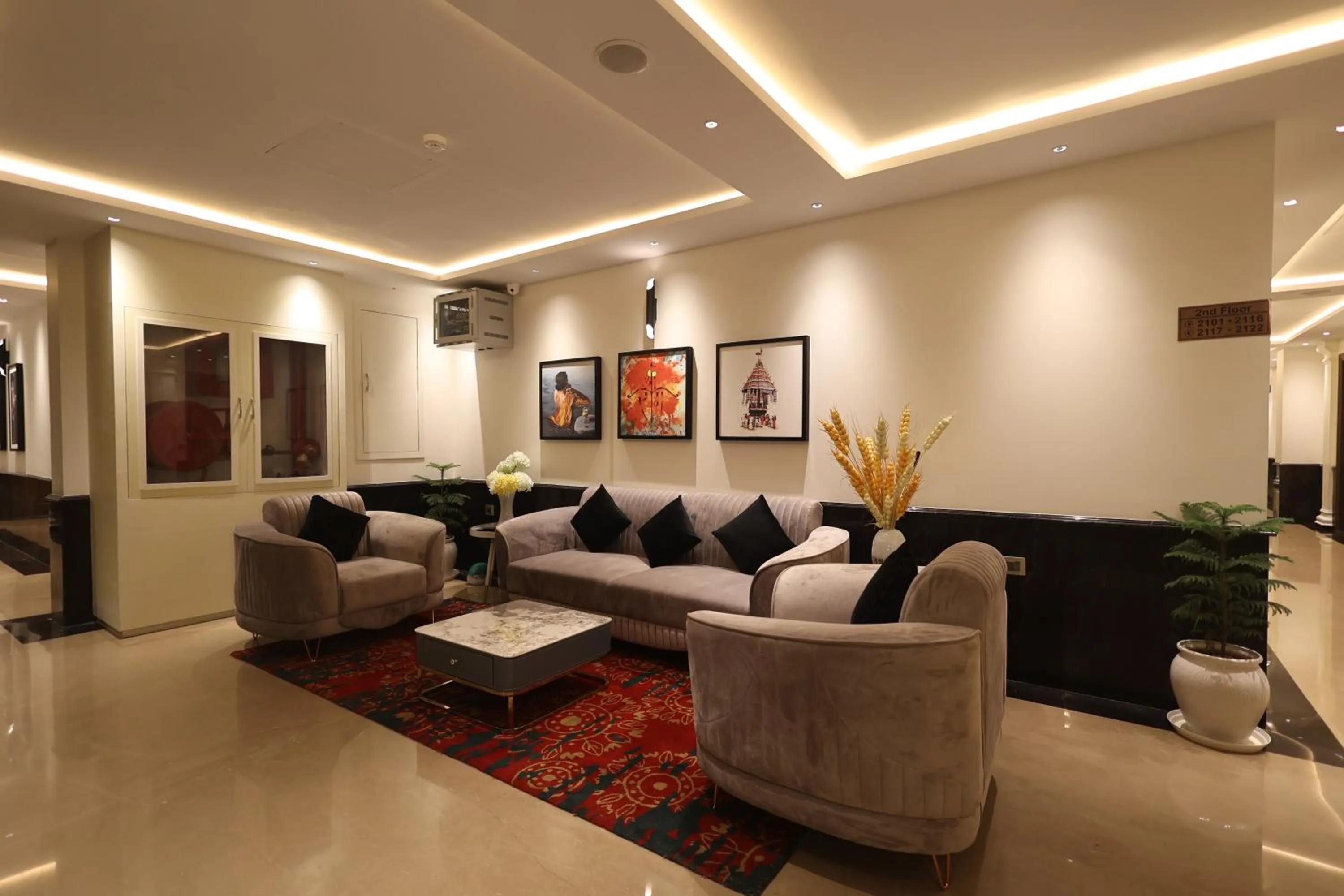 Seating area in The Ramayana Hotel, Ayodhya