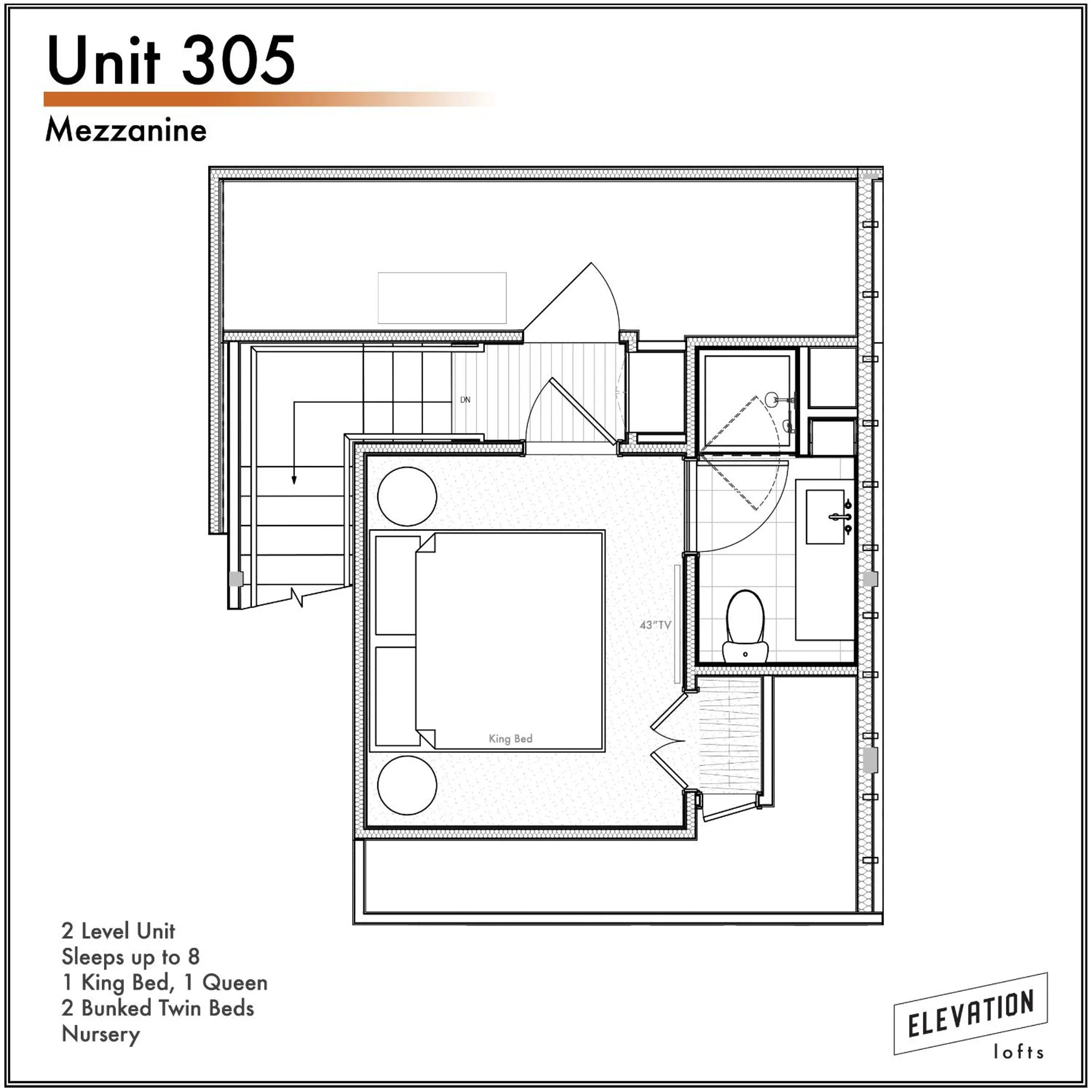 Floor plan in Elevation Lofts Hotel