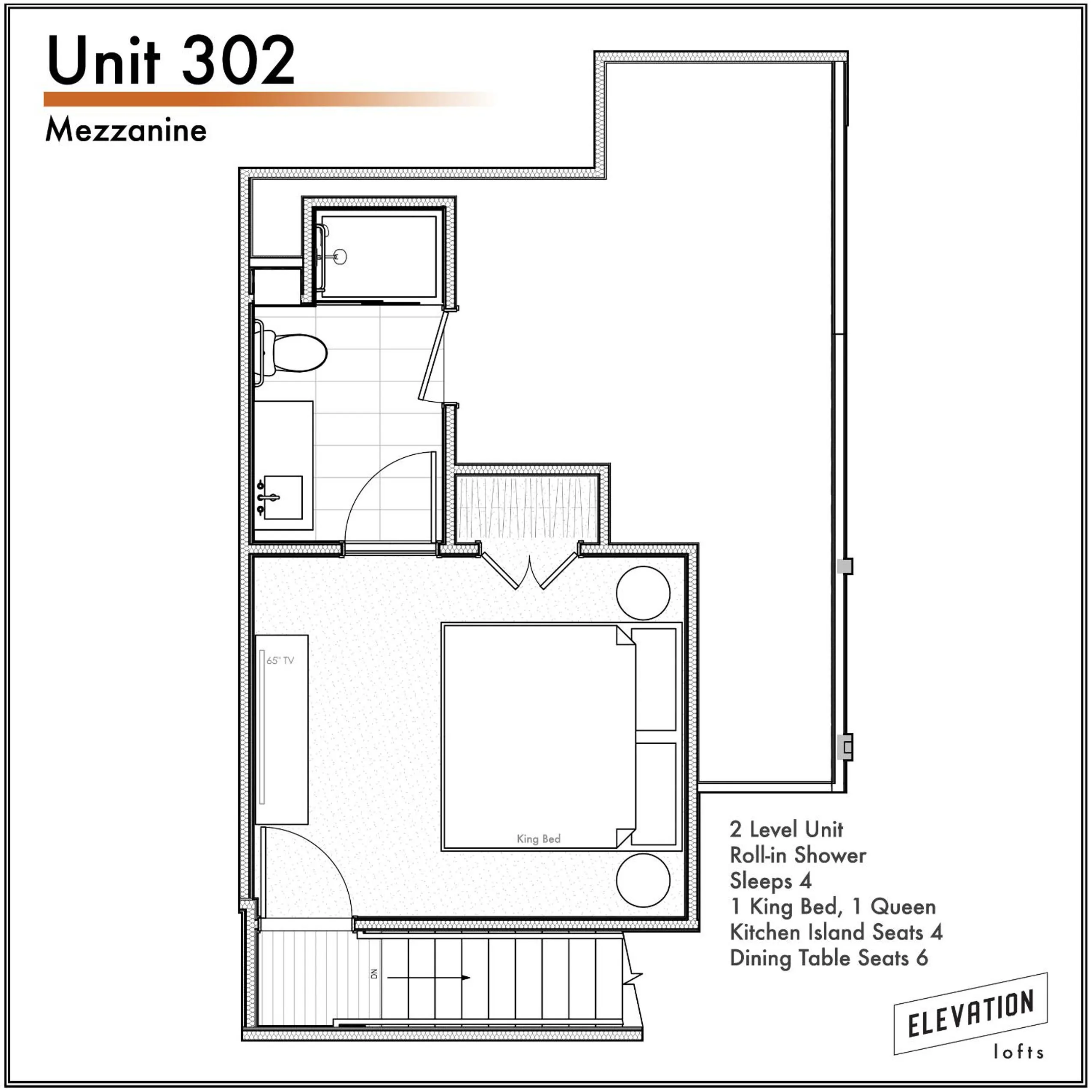 Floor plan in Elevation Lofts Hotel