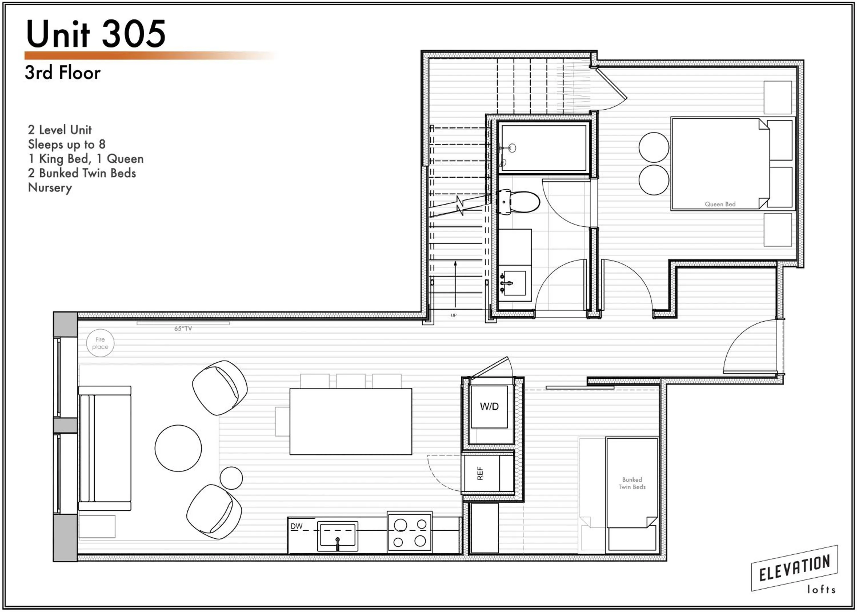 Floor plan in Elevation Lofts Hotel