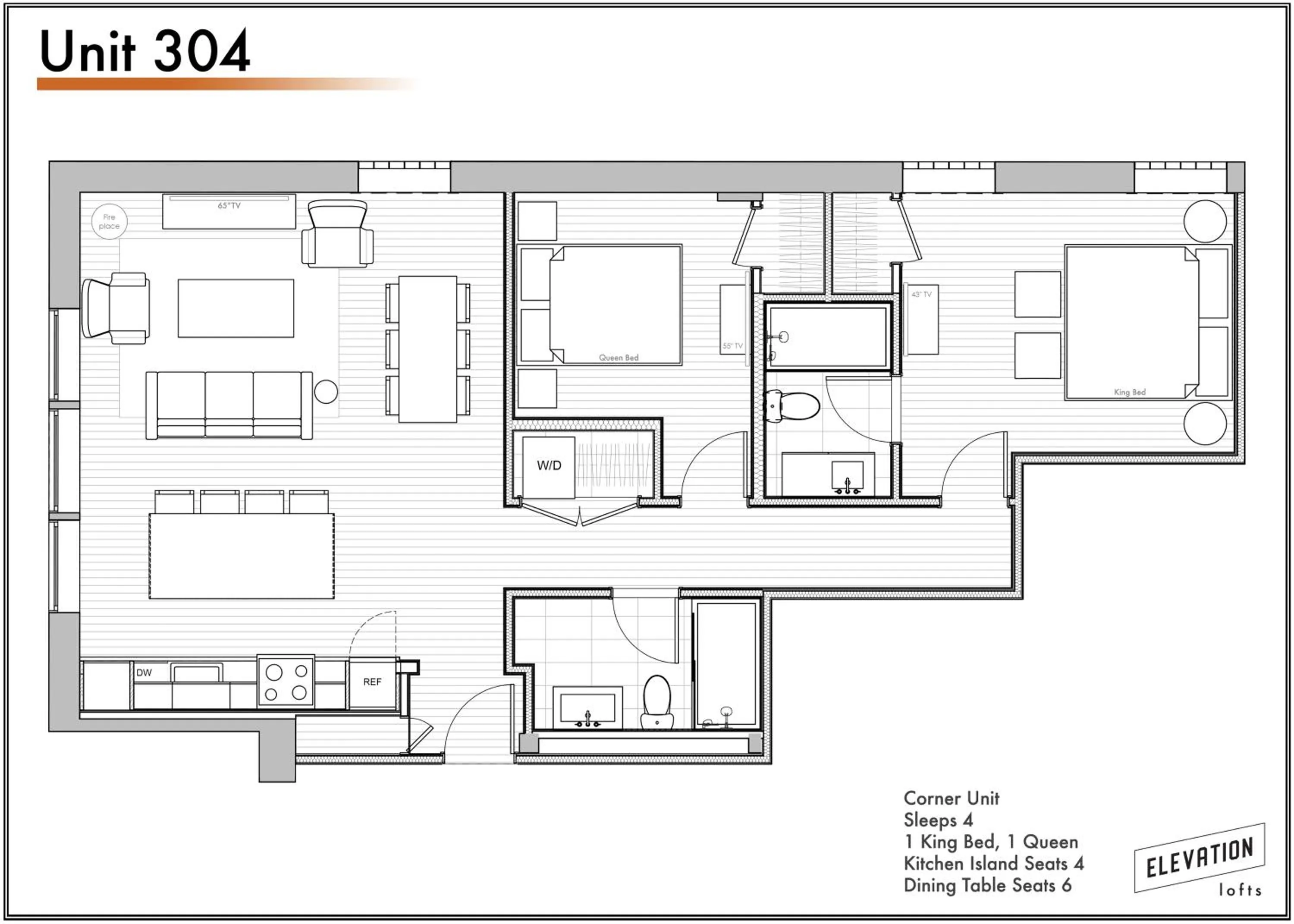 Floor plan in Elevation Lofts Hotel