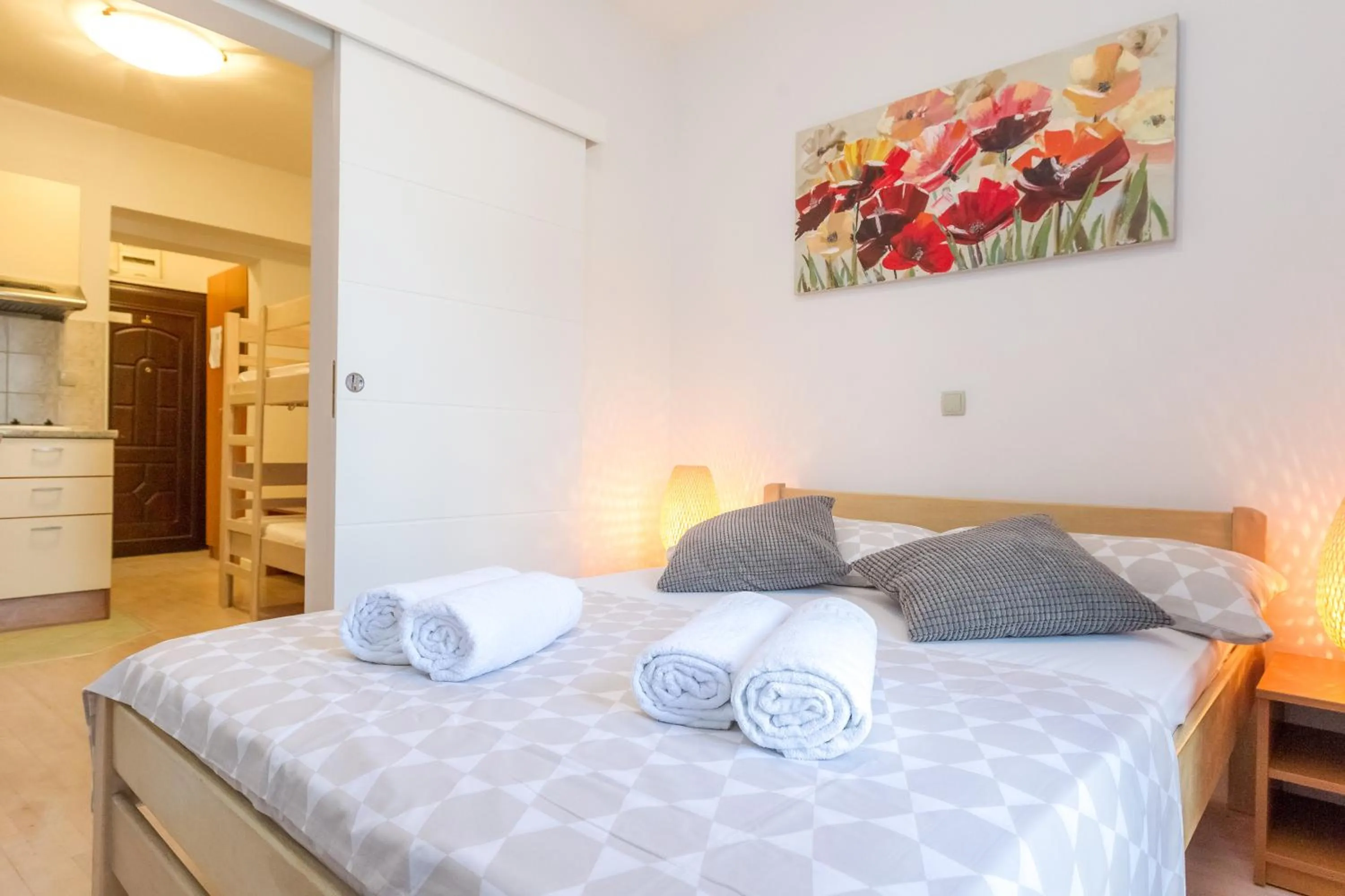Bedroom, Bed in Apartments in city center Ventus