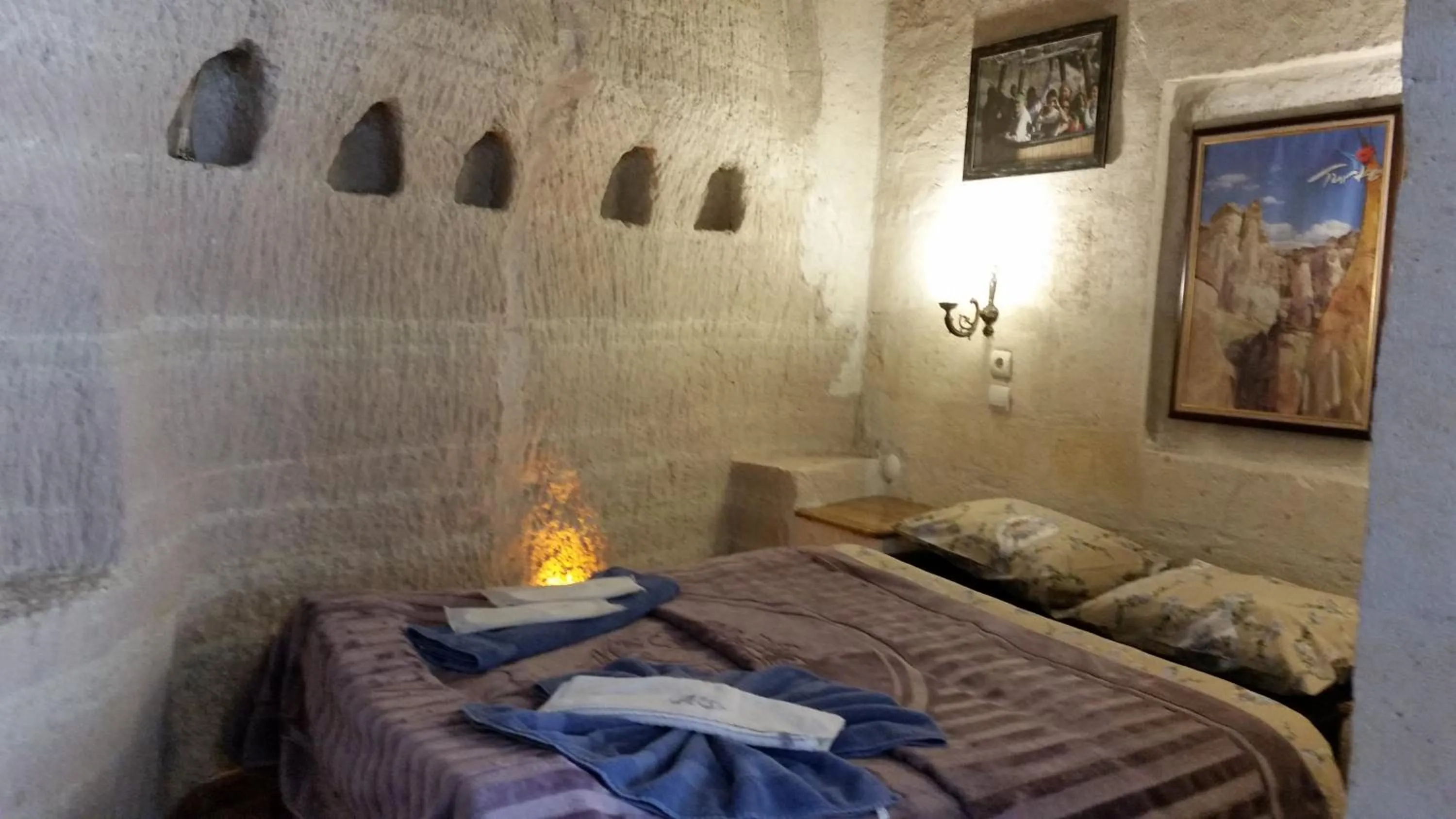Bed in Anatolia cave hotel Pension