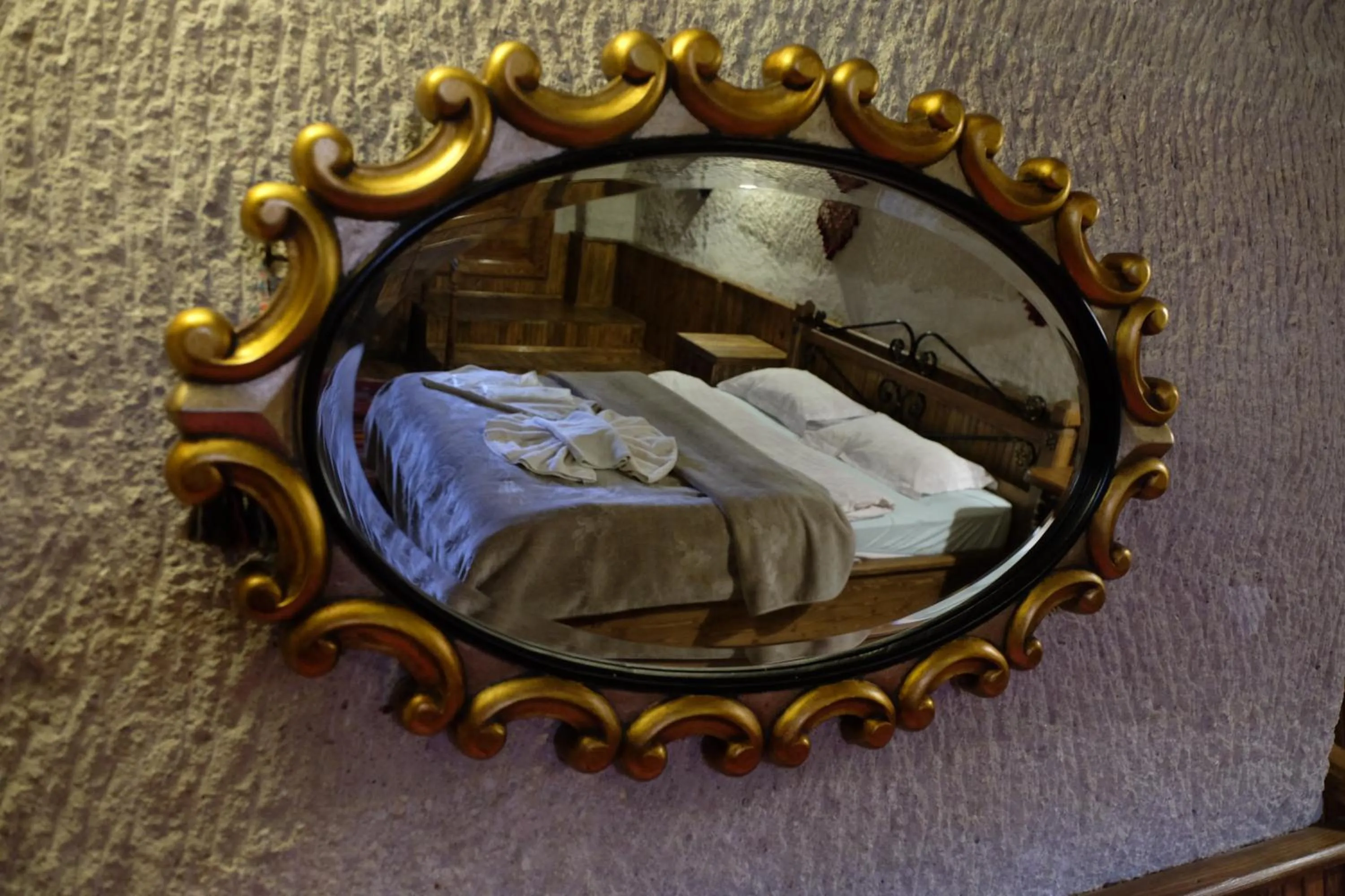 Decorative detail, Bed in Anatolia cave hotel Pension
