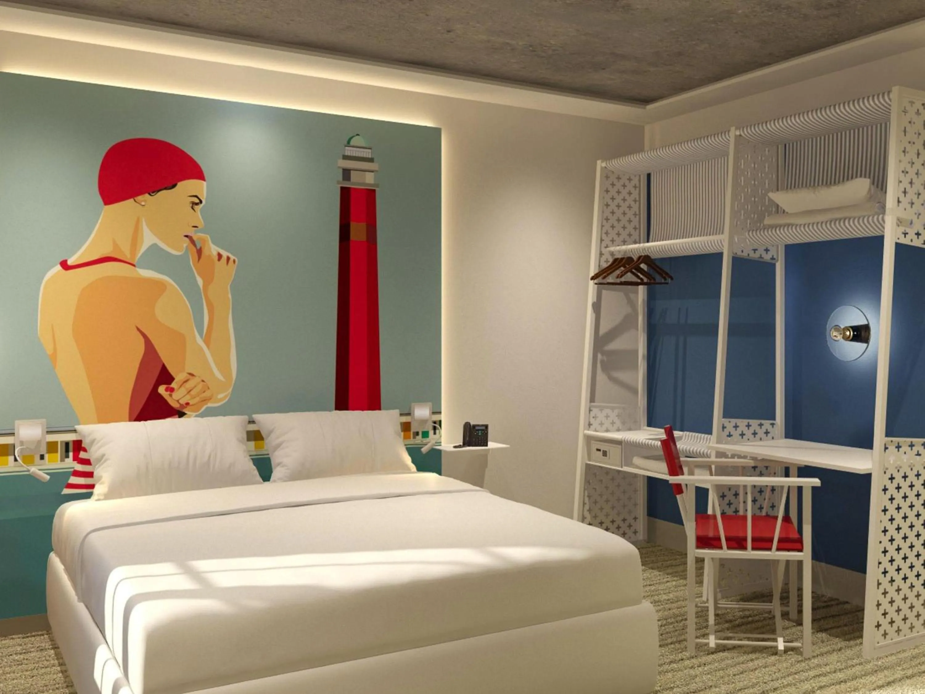 Bedroom, Bed in Ibis Styles Le Touquet