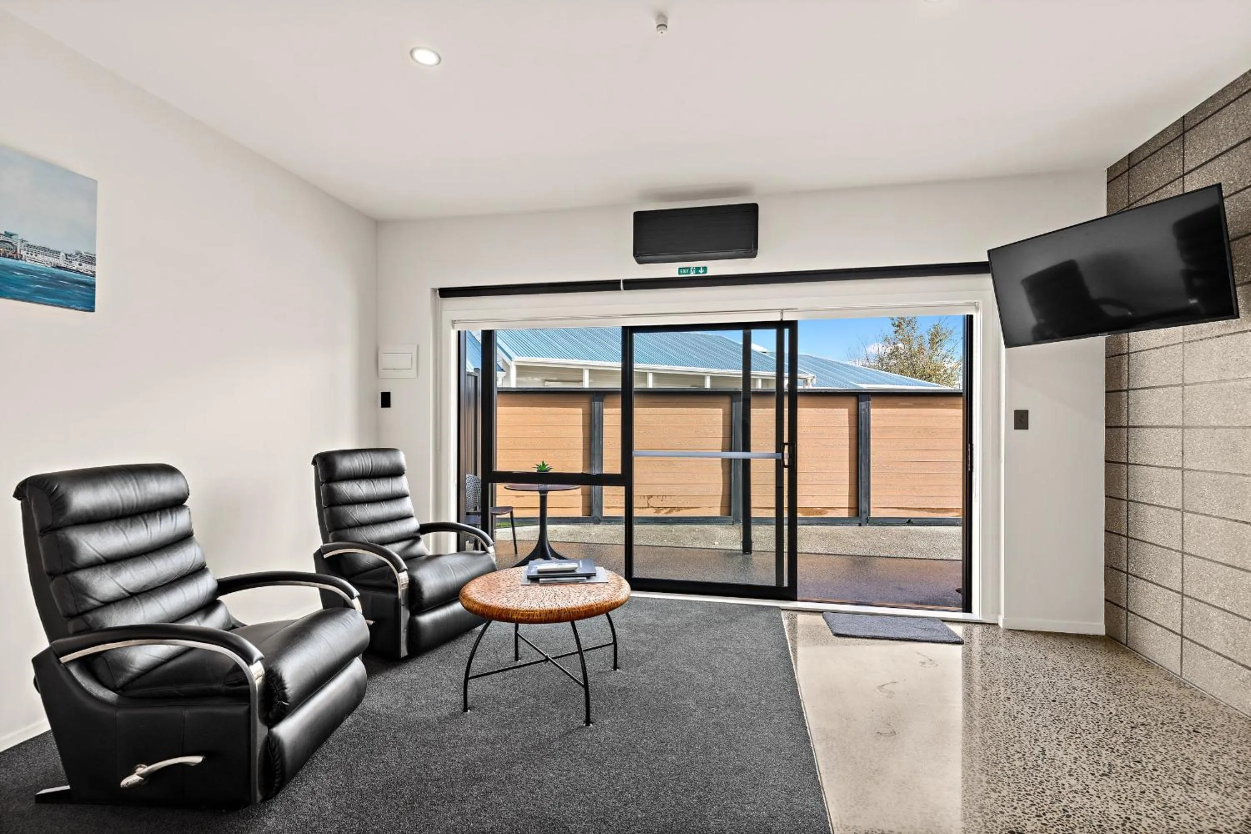 Living room in Matakana Motel