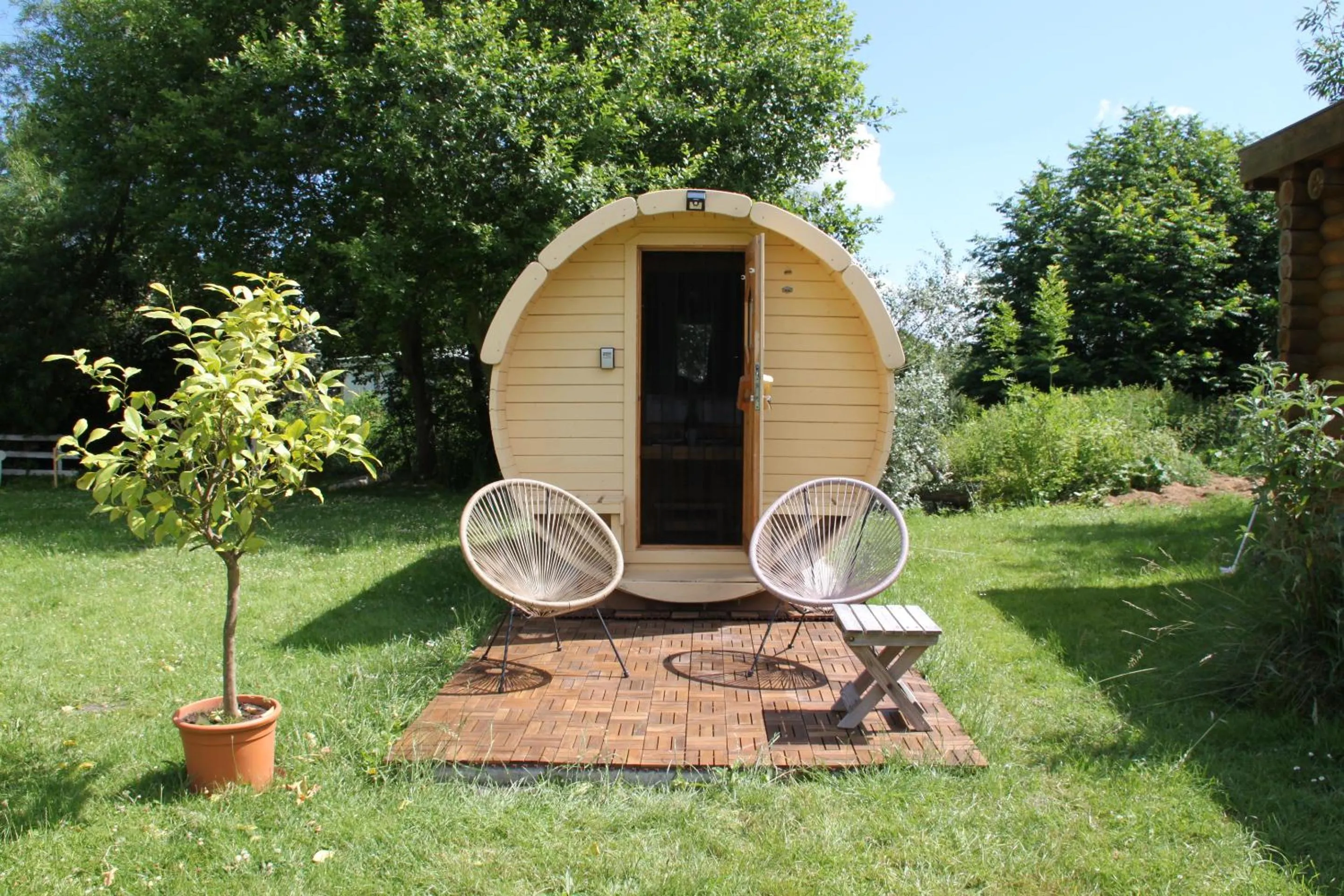 View (from property/room) in Schlaffässer Teichwiesenhof