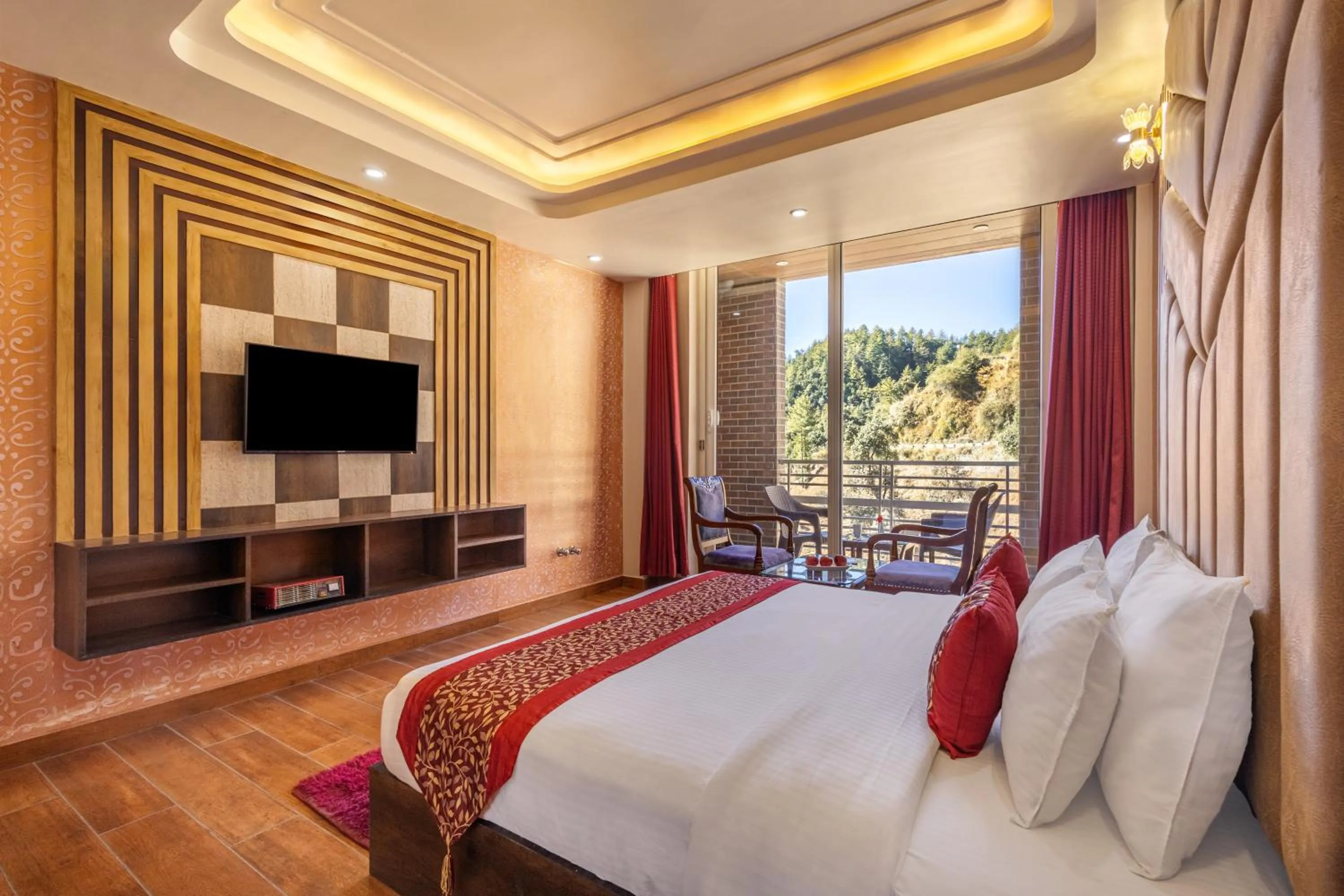 Bedroom, Bed in Sterling Shivalik Chail