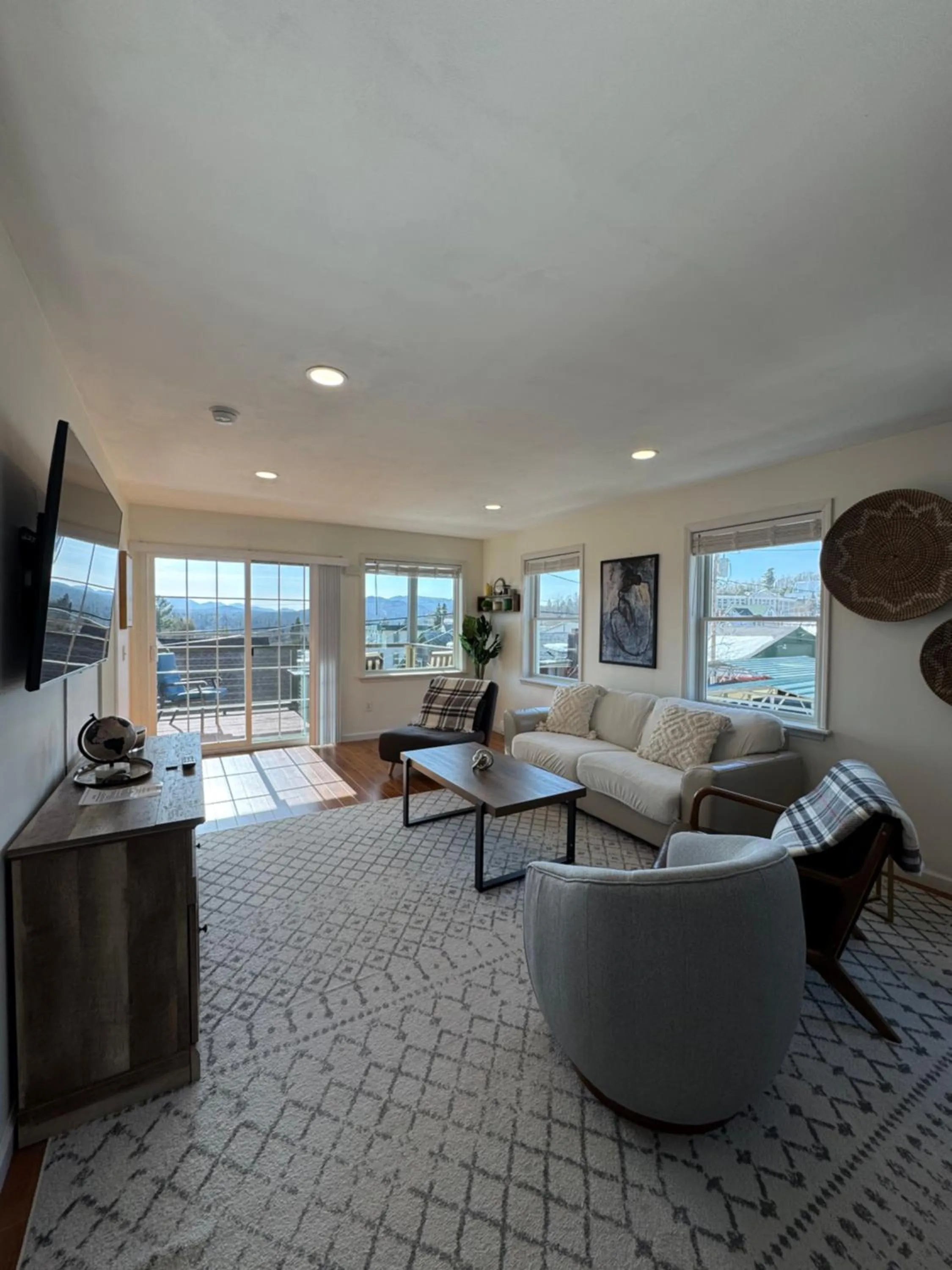 Living room in Central Lake Placid Mountain Views
