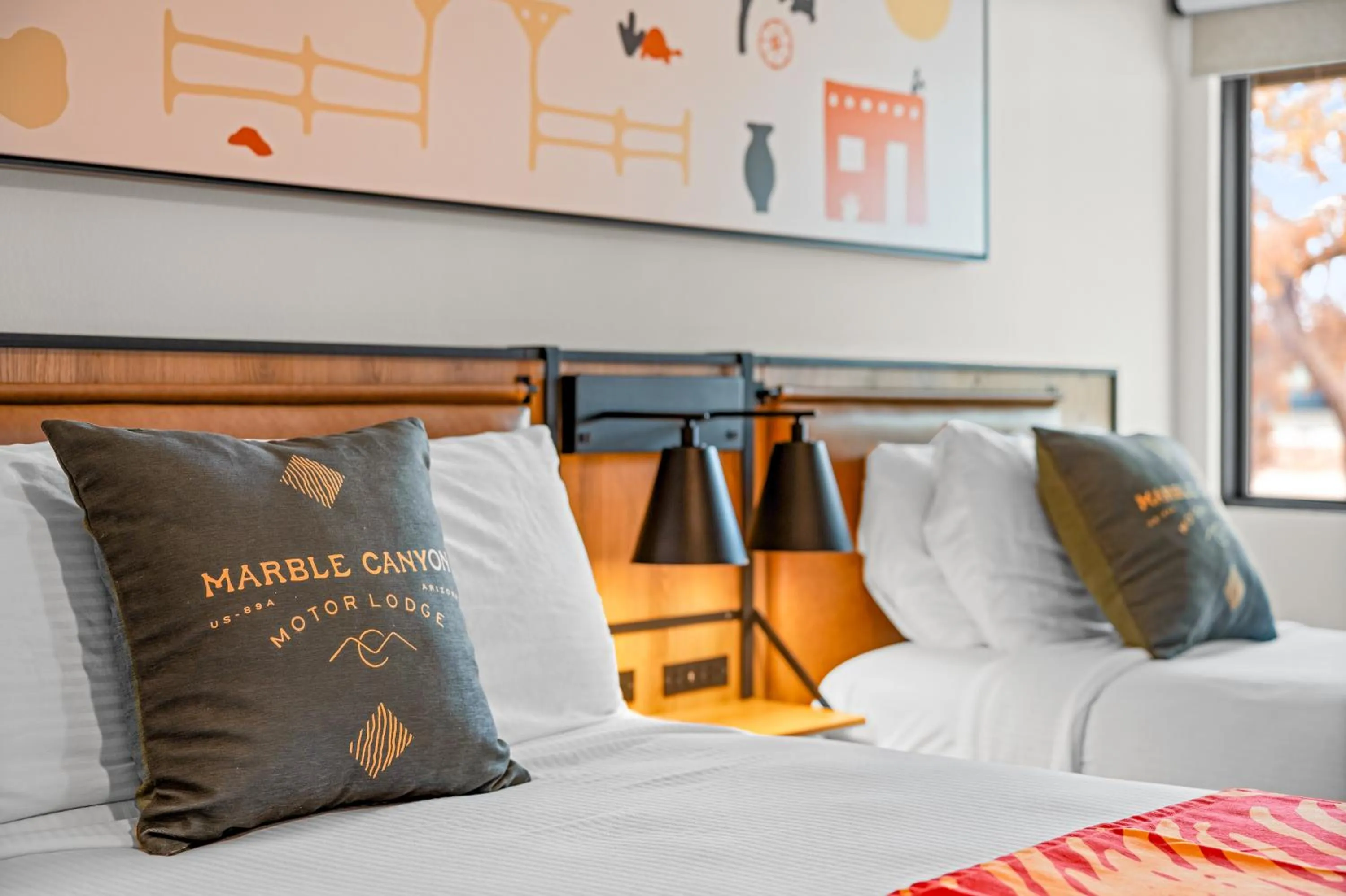 Bed in Marble Canyon Lodge