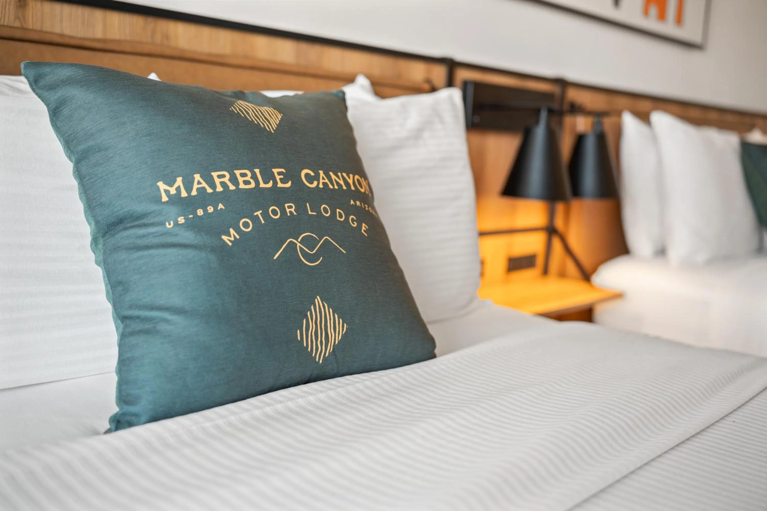 Bed in Marble Canyon Lodge