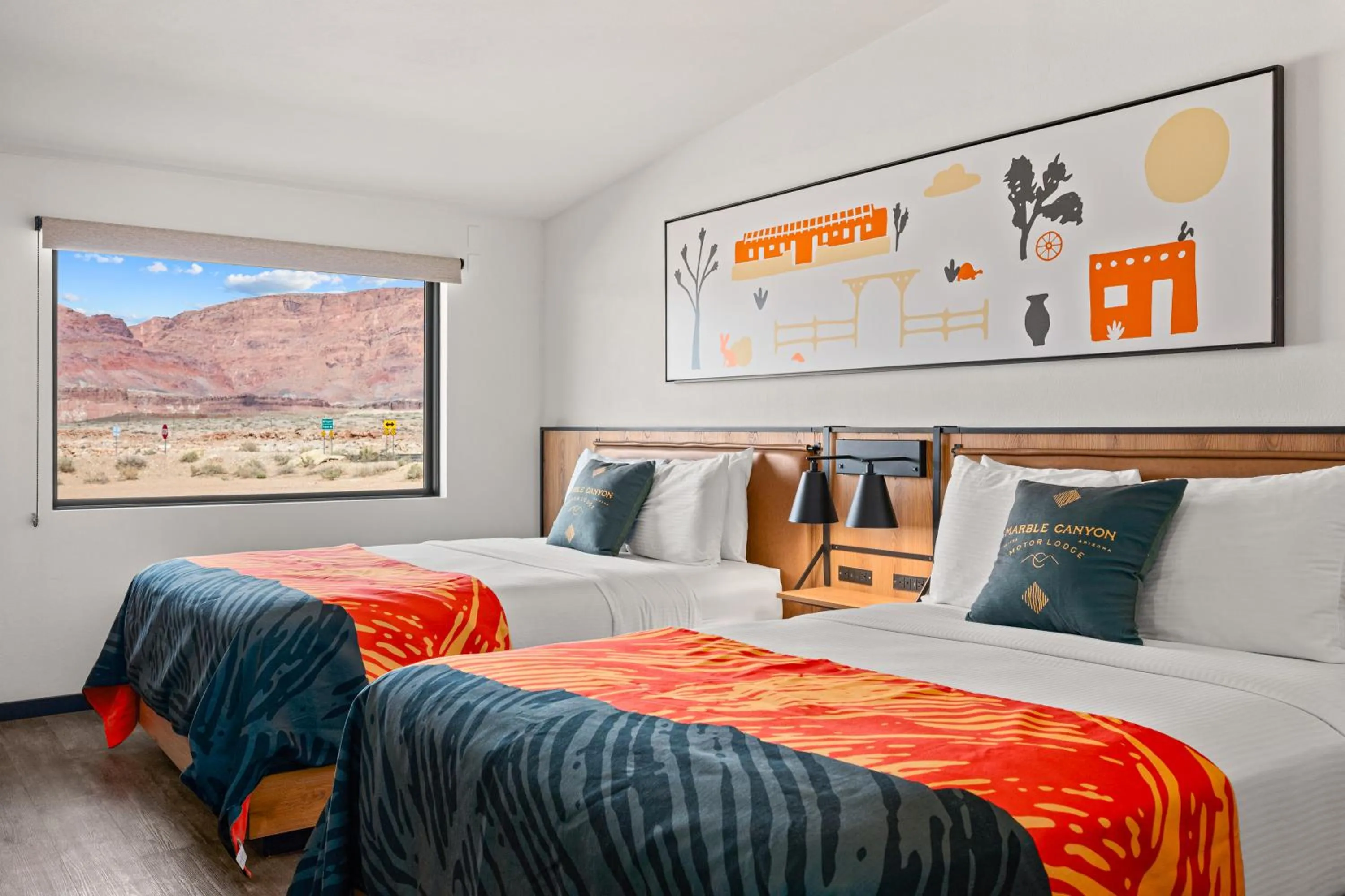 Bed in Marble Canyon Lodge