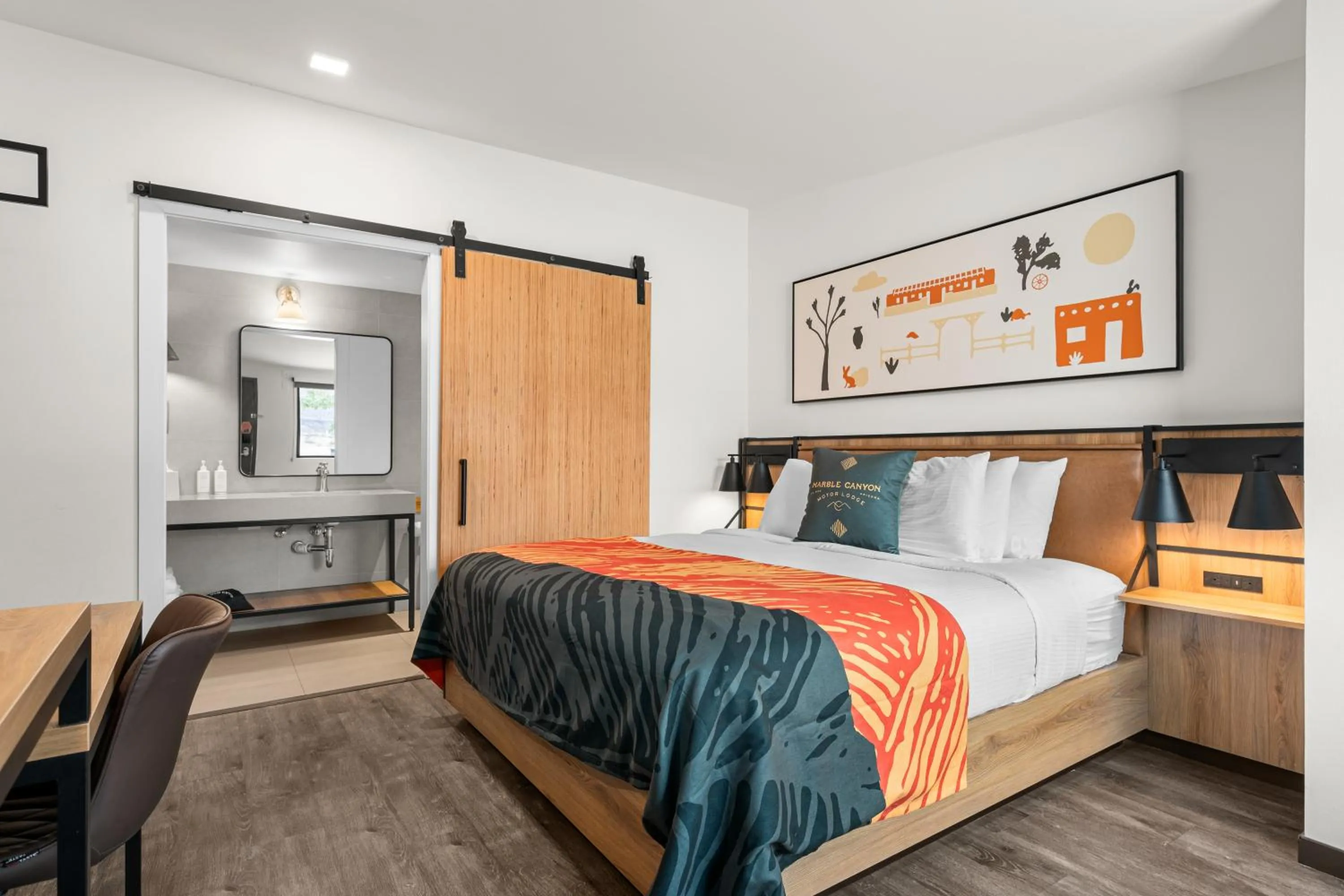 Bed in Marble Canyon Lodge