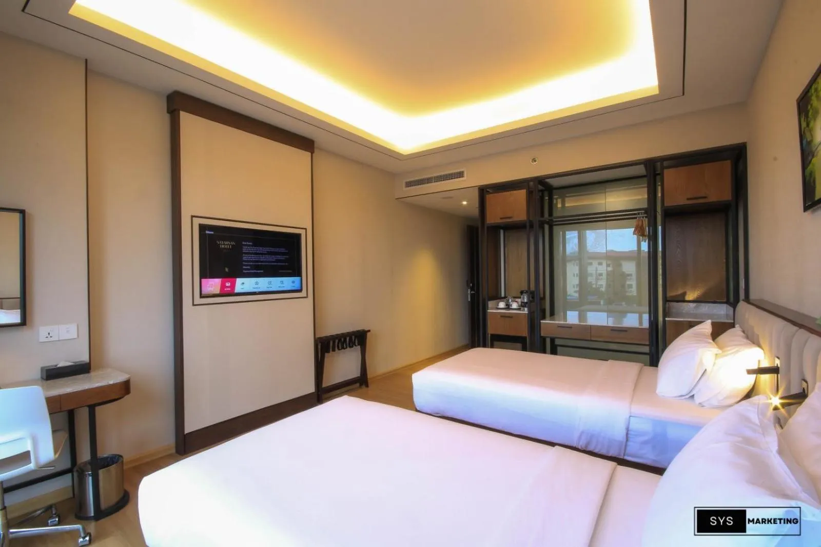 Bed in Sayarsan Hotel Yangon