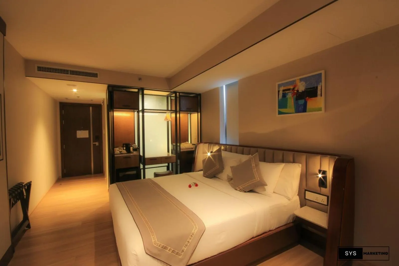 Bed in Sayarsan Hotel Yangon