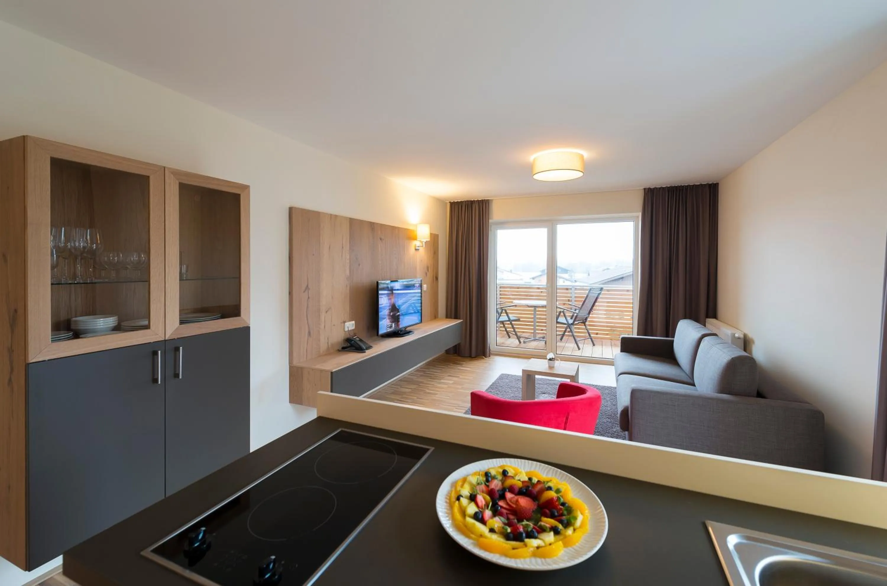 Kitchen or kitchenette in Appartementhotel Sonnenhof