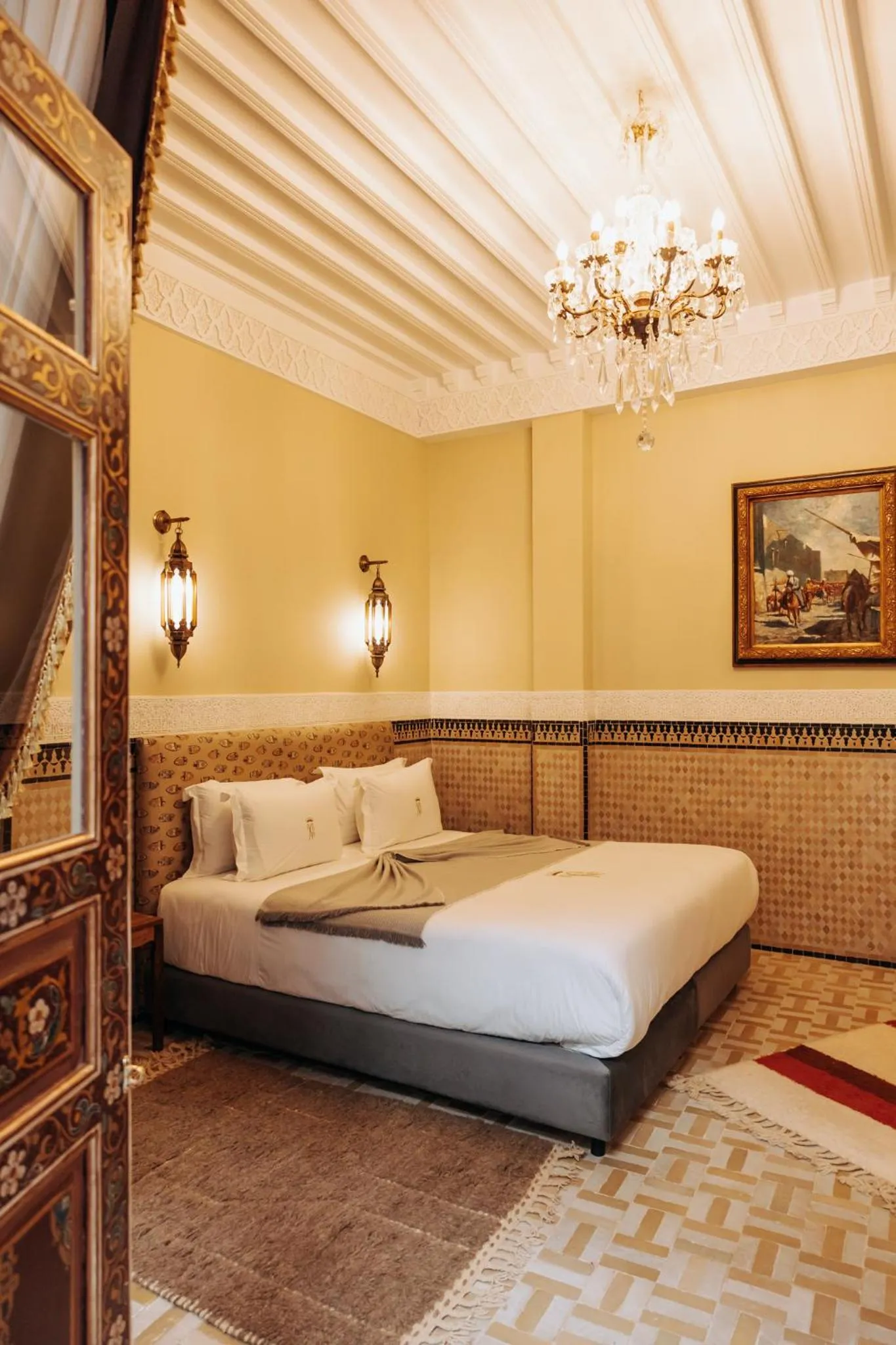 Bed in Riad Ksar Al Amal & Spa