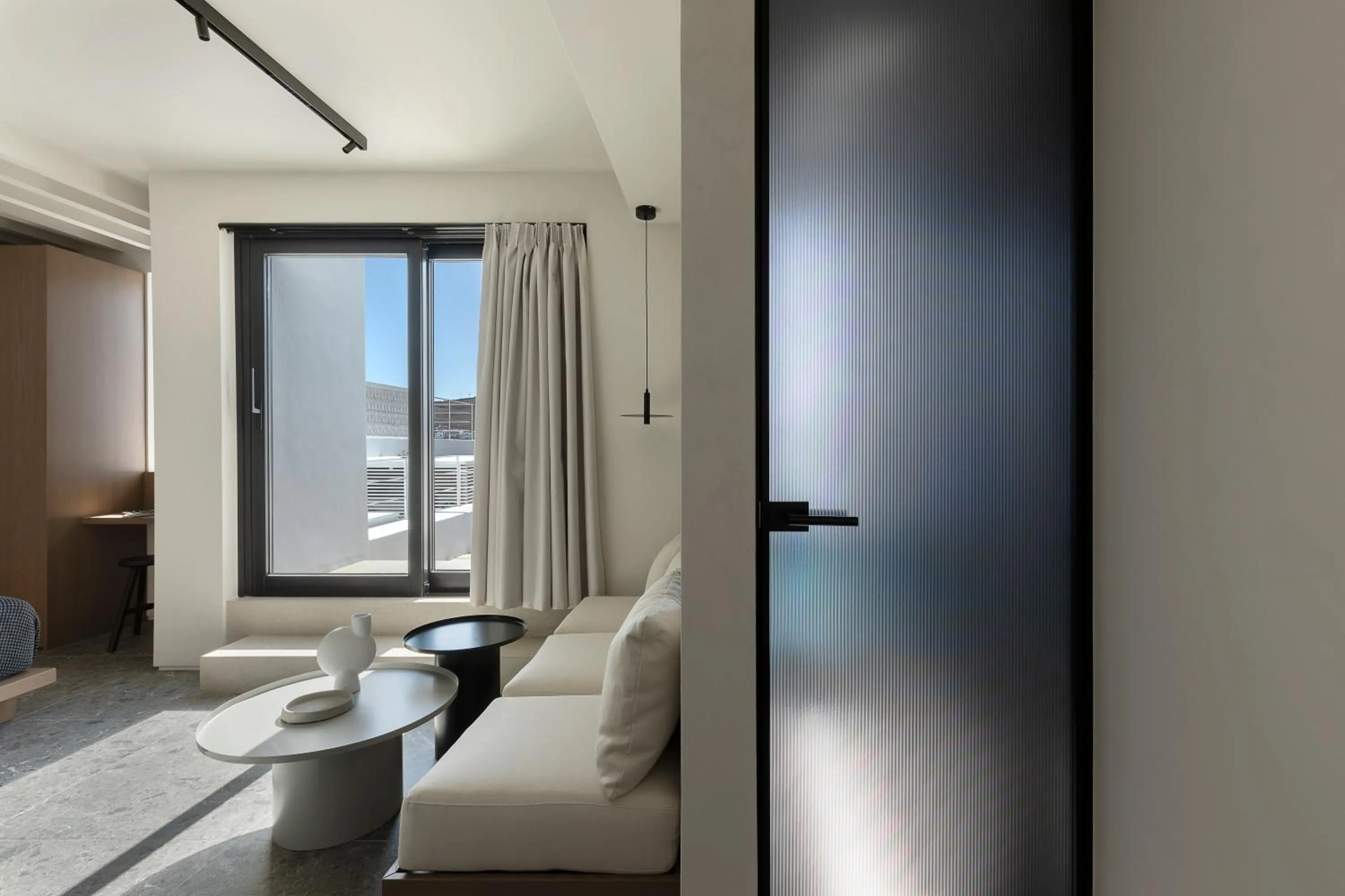 Bedroom in CUBIC Mykonos Seafront Design Suites