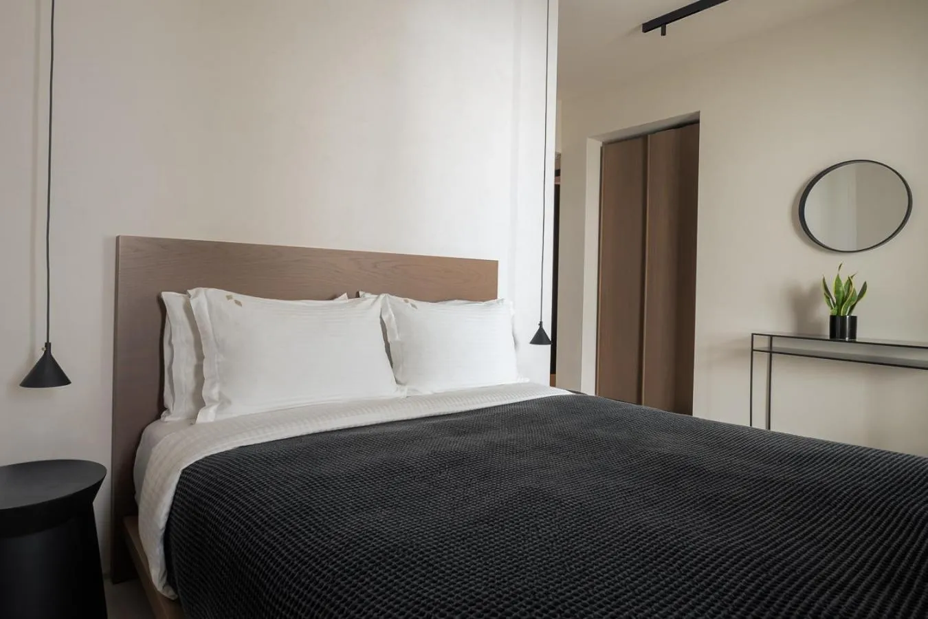 Bed in CUBIC Mykonos Seafront Design Suites