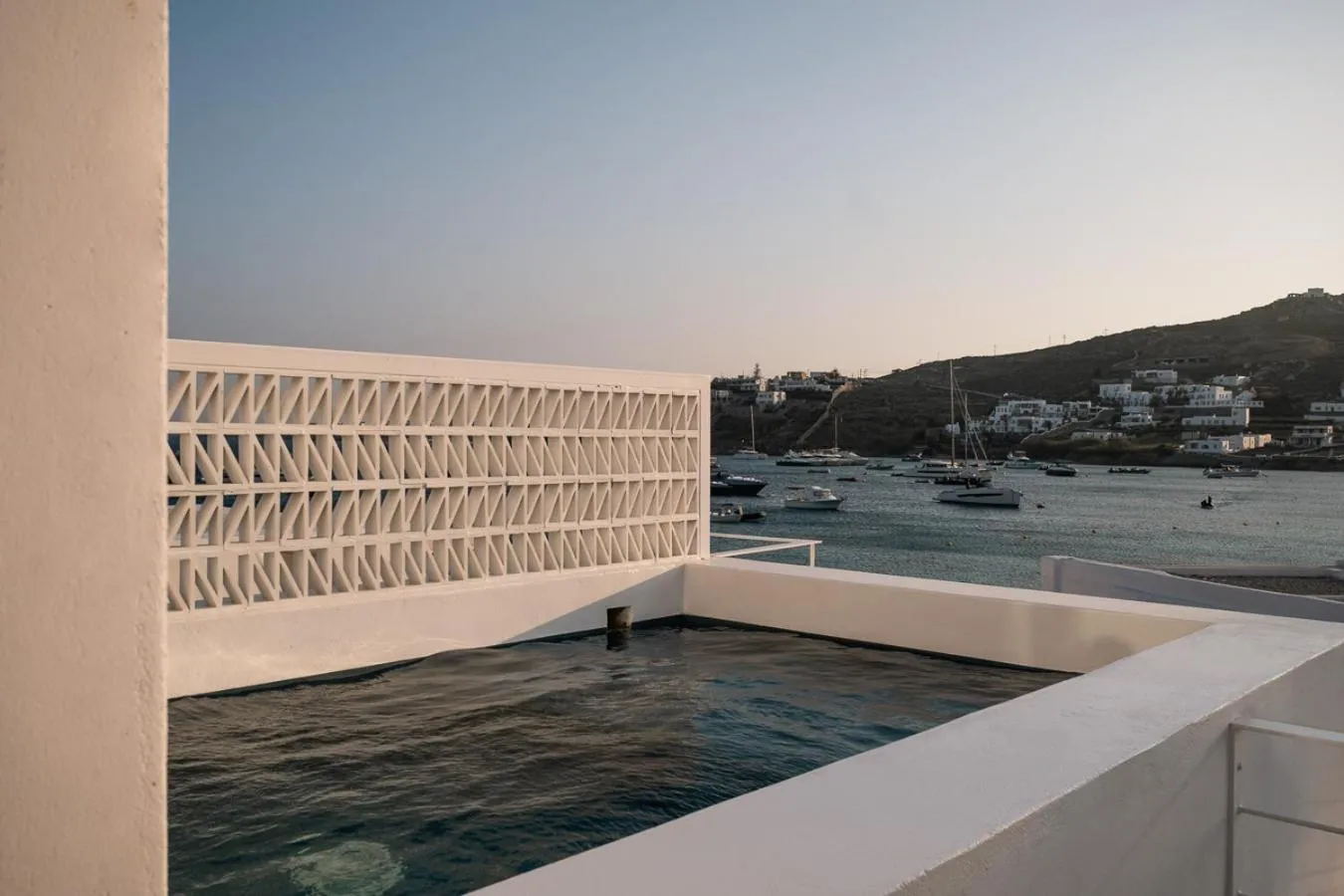 Pool view in CUBIC Mykonos Seafront Design Suites