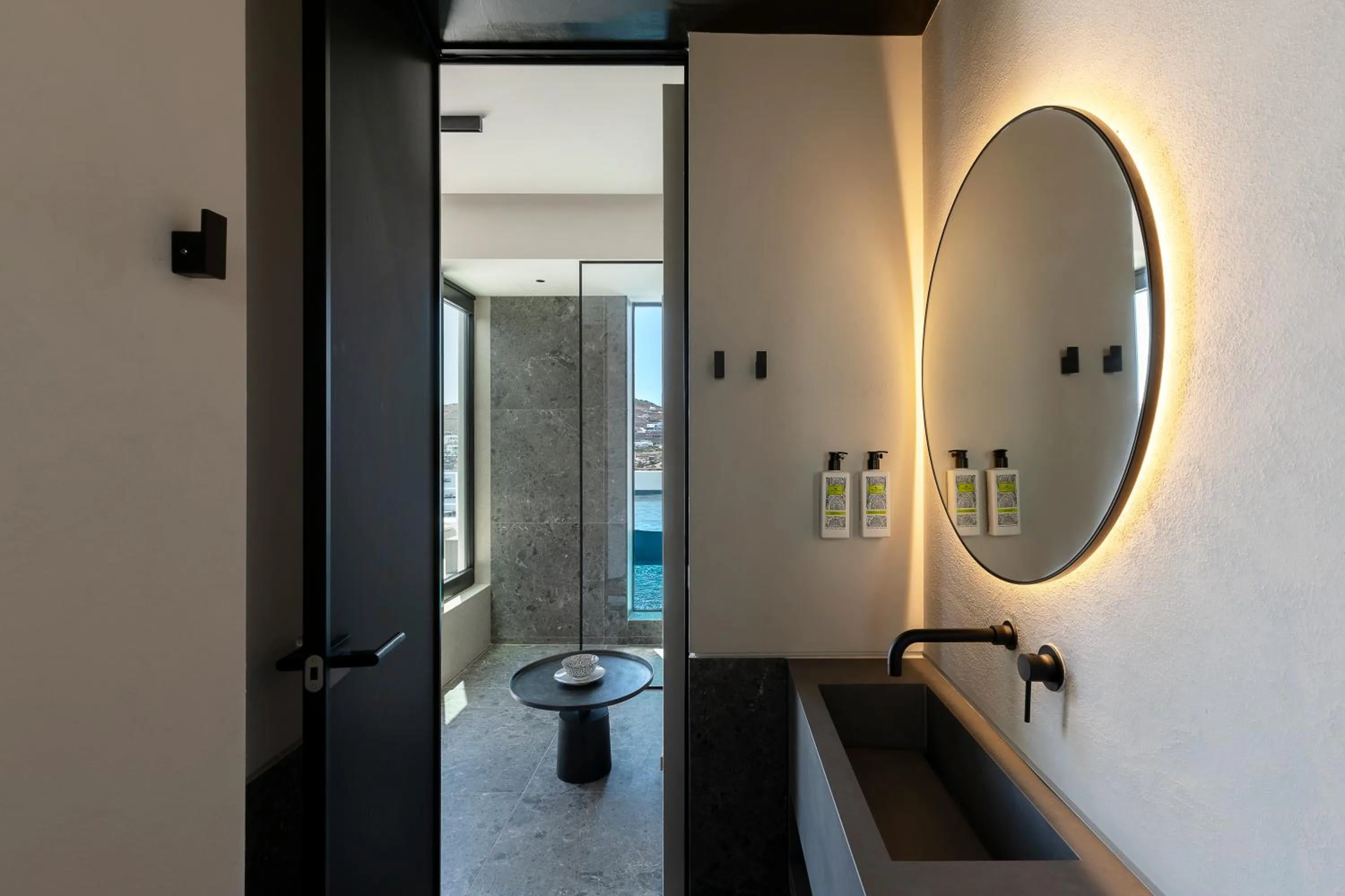 Bathroom in CUBIC Mykonos Seafront Design Suites