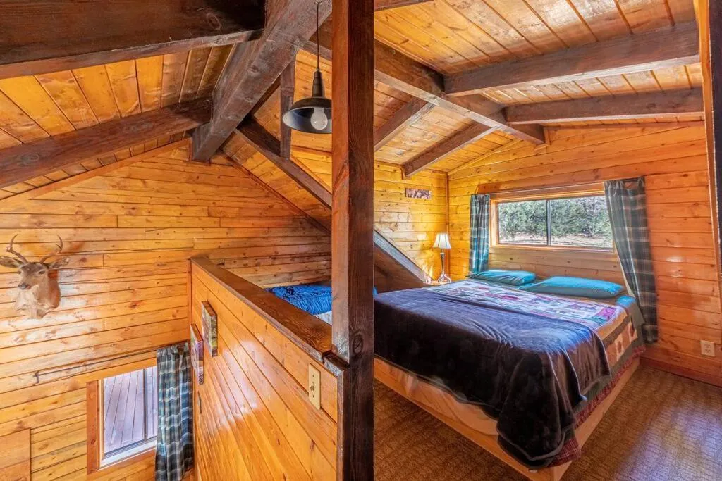 Bed in Forest Cabin 1 Hunters Blind