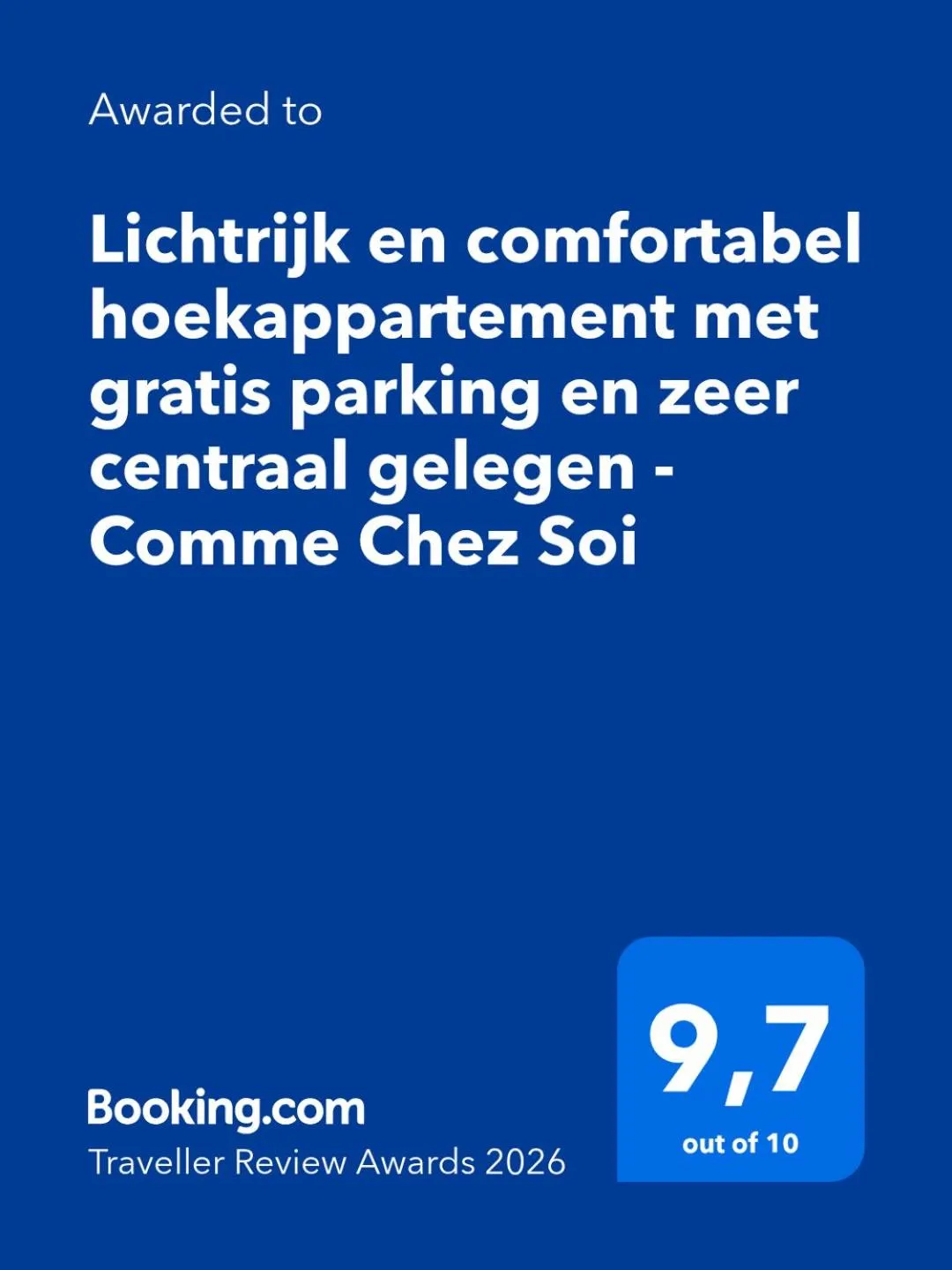 Lichtrijk en comfortabel hoekappartement met gratis parking en zeer centraal gelegen - Comme Chez Soi