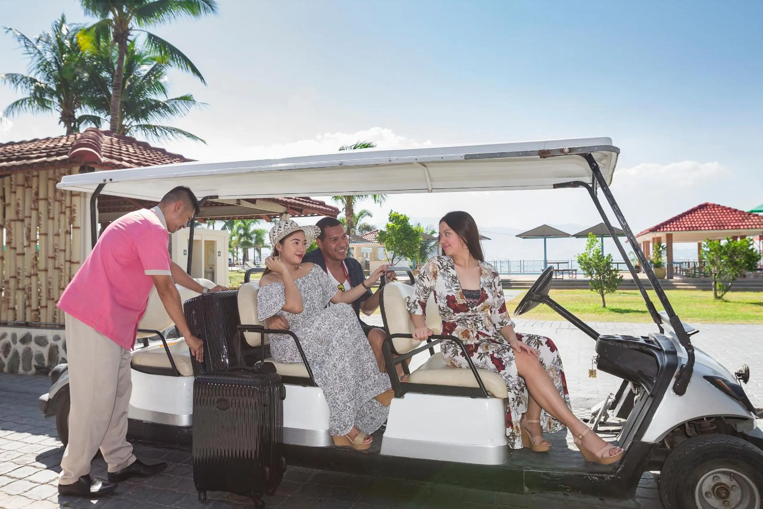 group of guests in Whiterock Beach Hotel and Waterpark