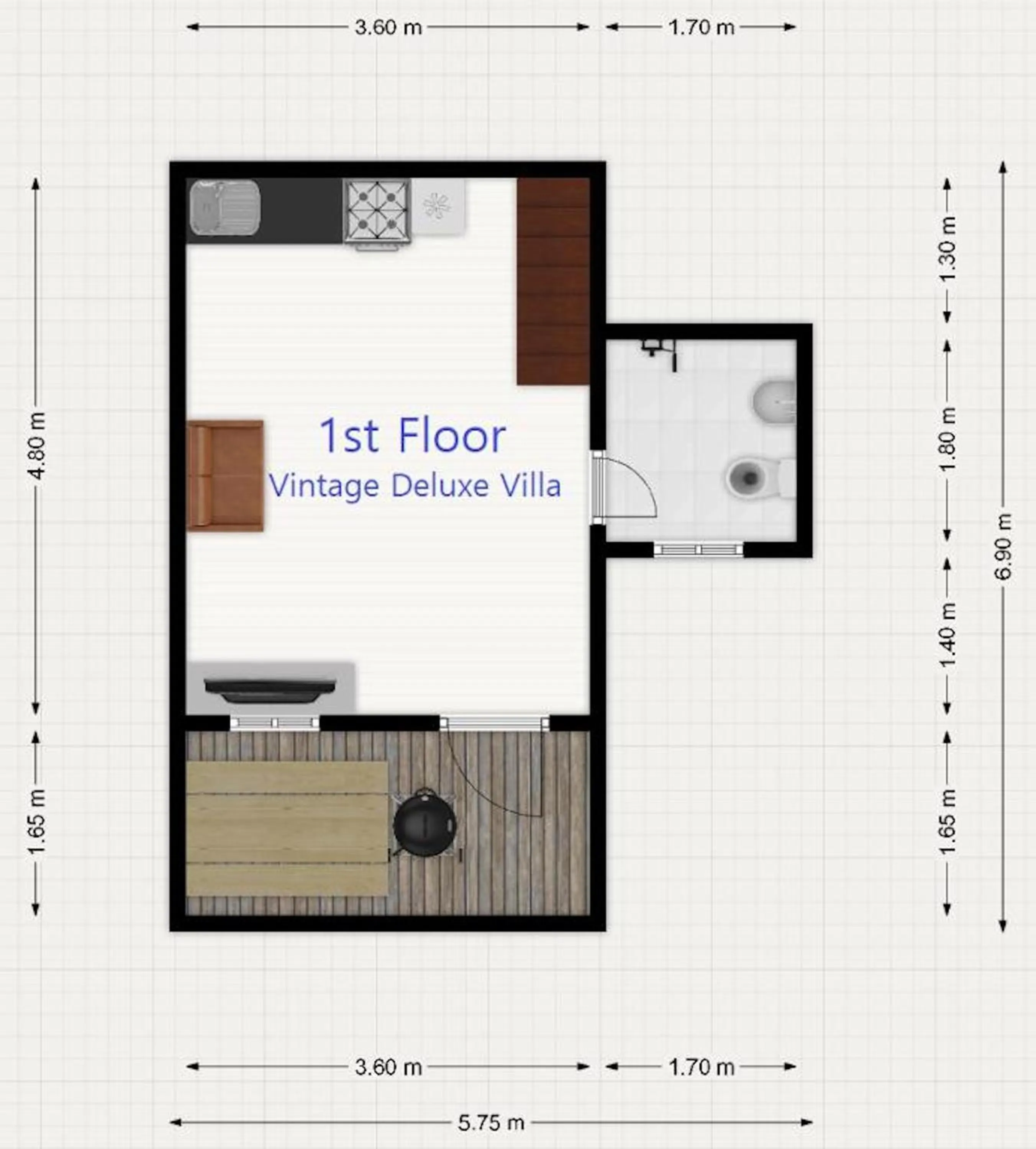 Floor plan in Jungmun Log Pension & Resort