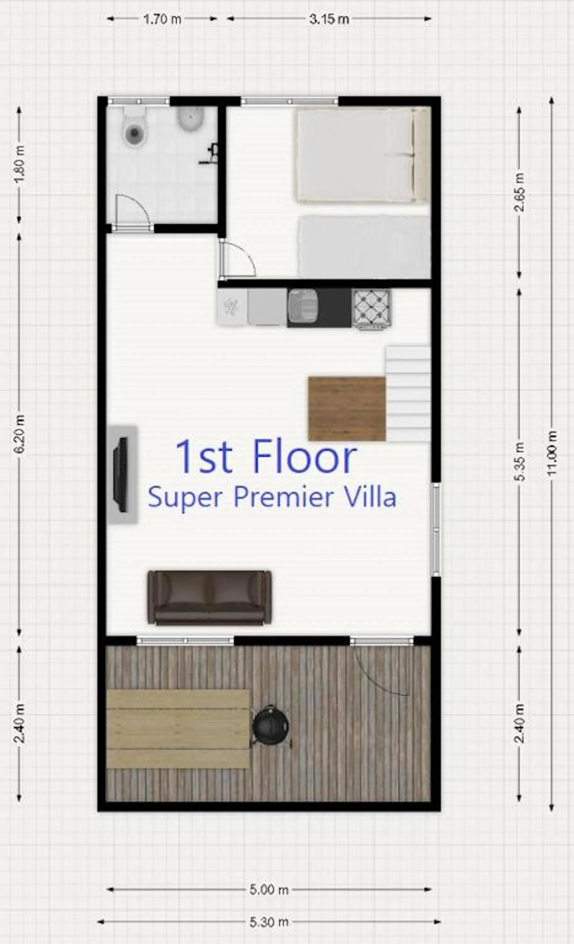 Floor plan in Jungmun Log Pension & Resort