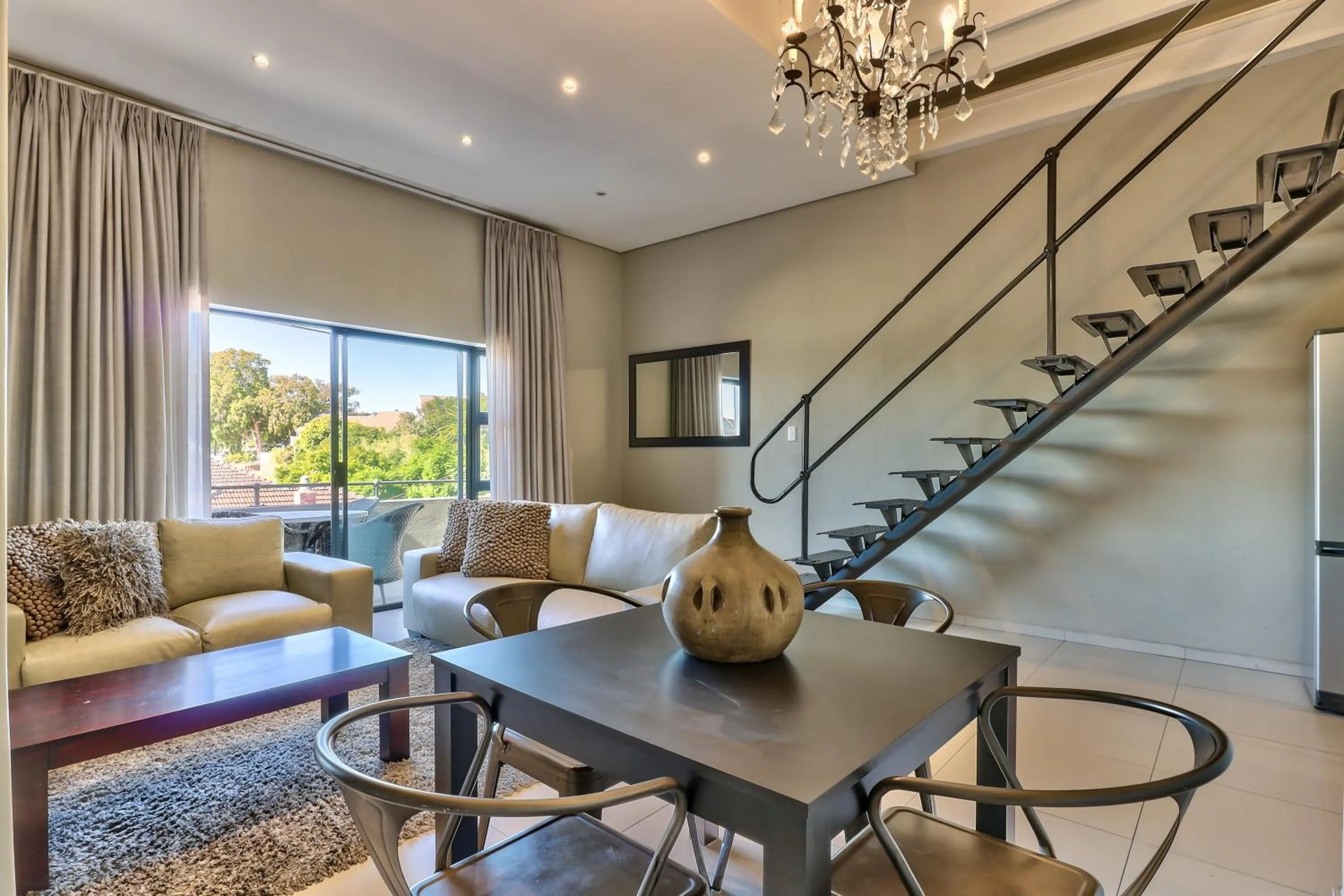 Living room in Heritage Square Apartments