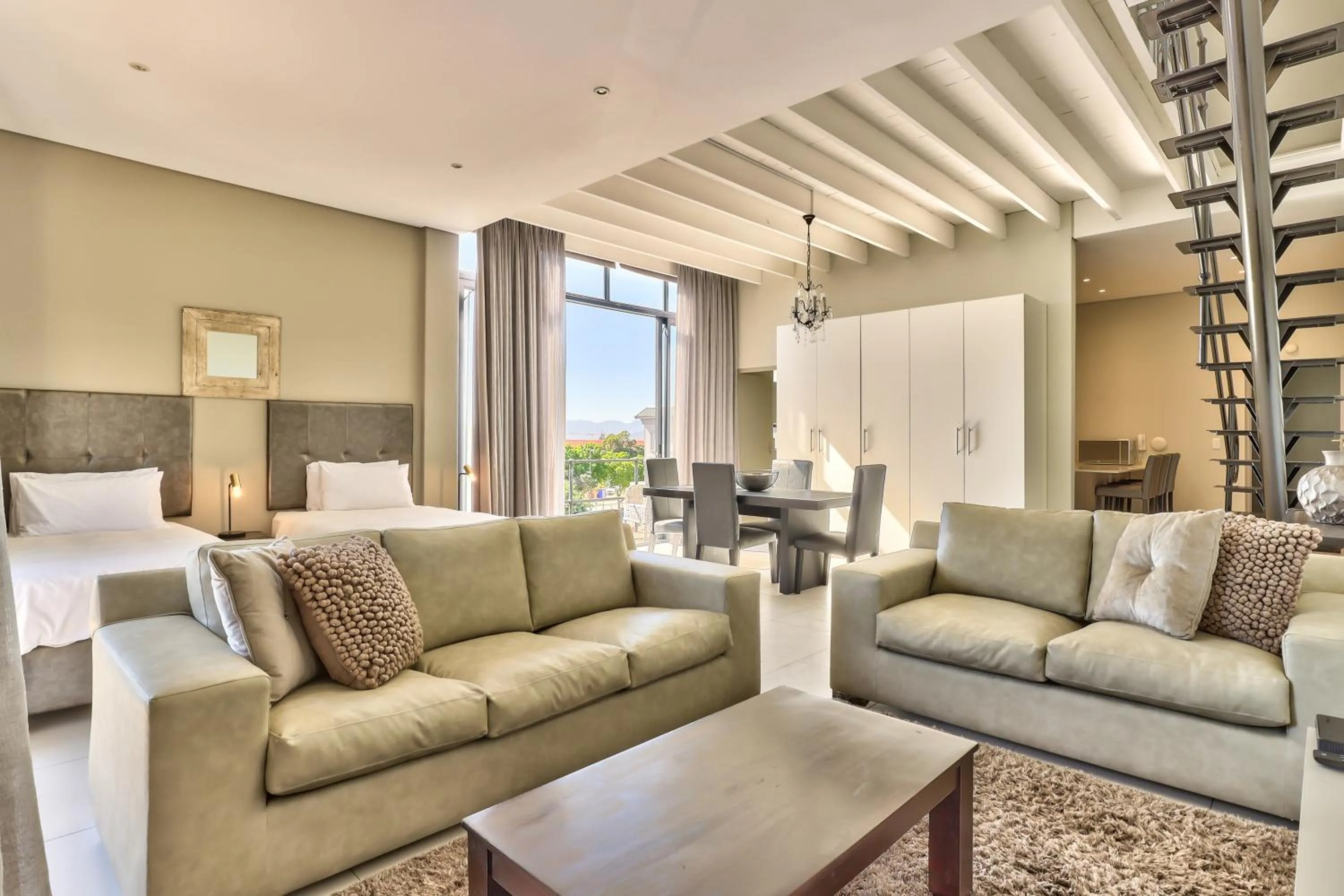 Living room in Heritage Square Apartments