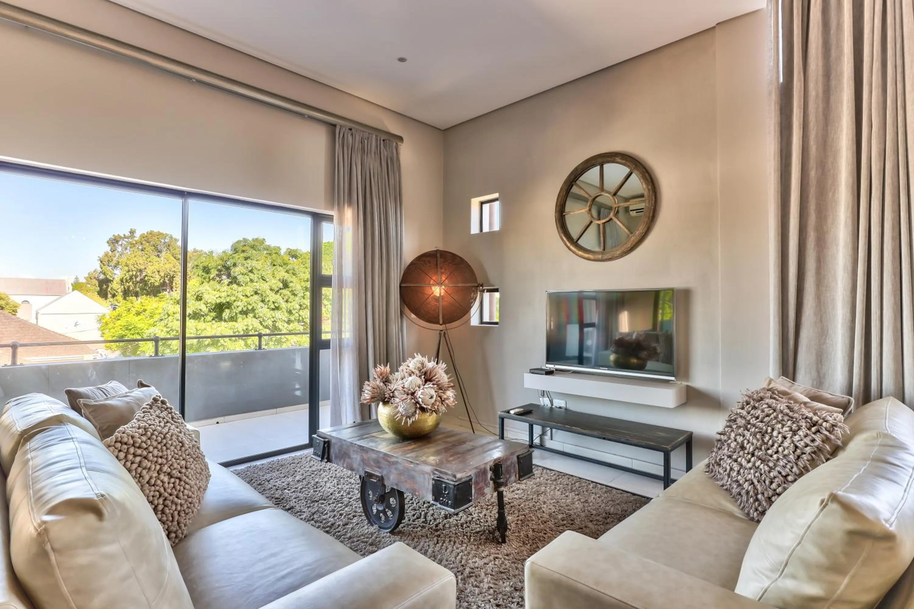 Living room in Heritage Square Apartments