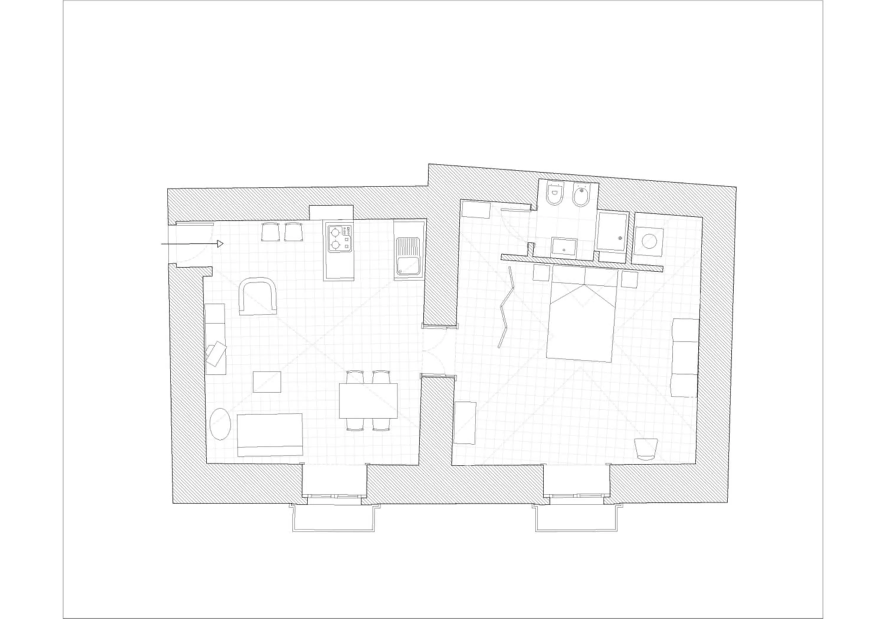 Floor plan in Tre Vie apARTment con terrazza