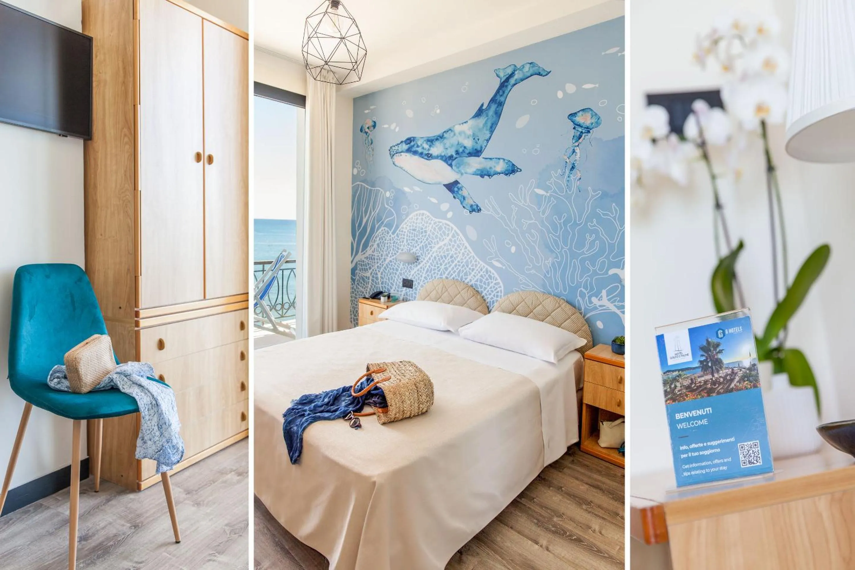 Bed in Hotel Golfo e Palme