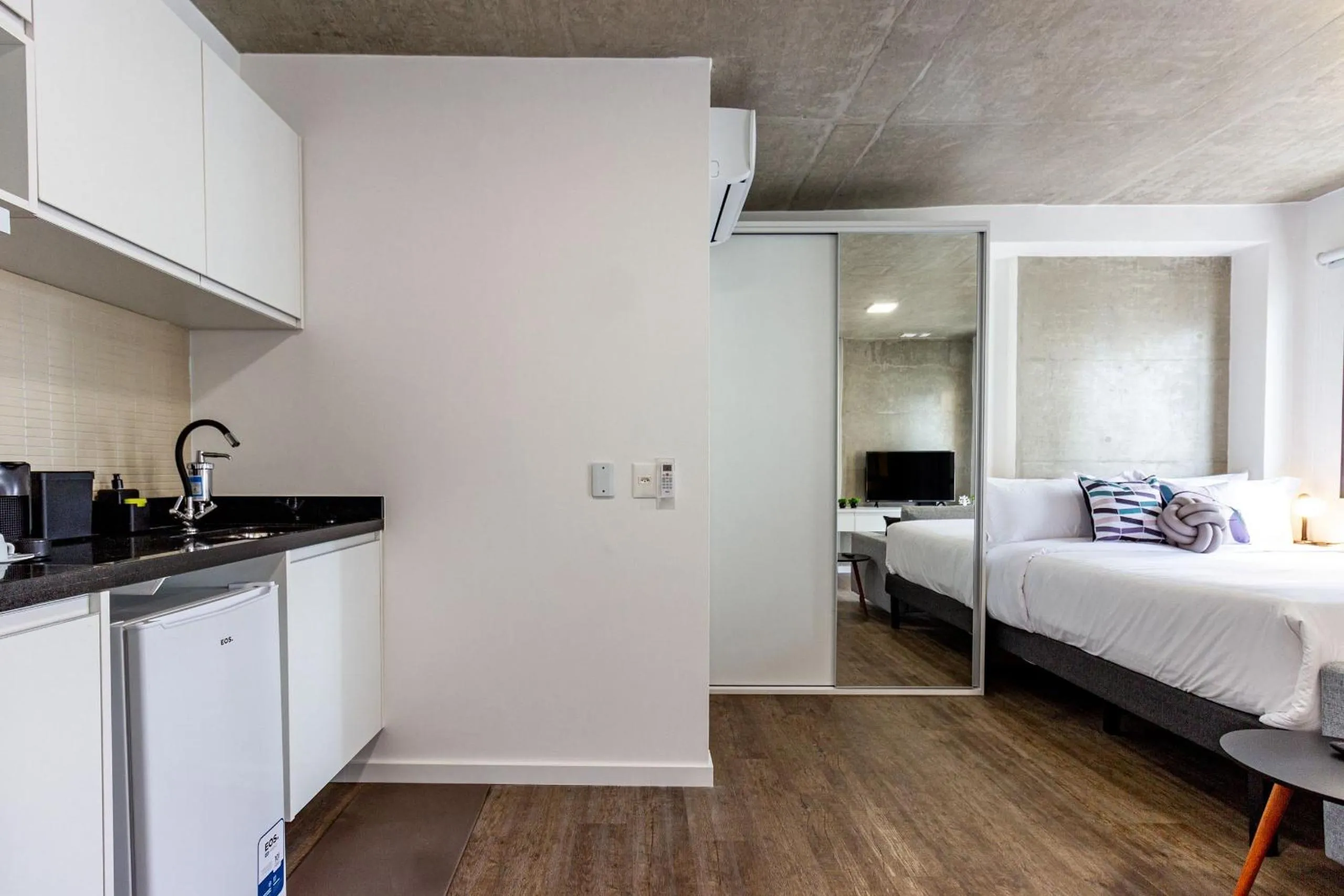 Bedroom, Bed in Xtay BK30 Santana - Apartamentos decorados próximos ao metrô