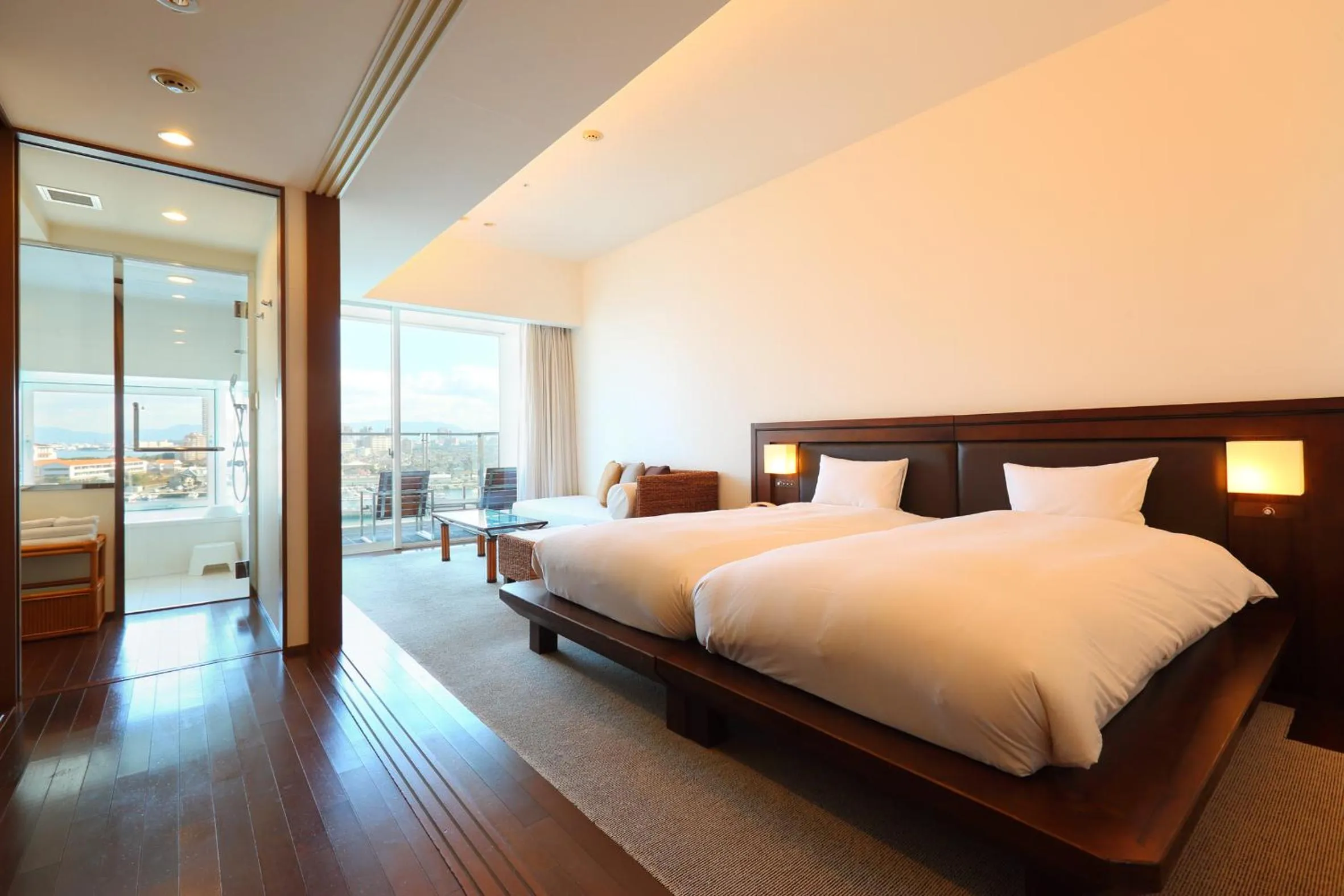 Photo of the whole room, Bed in Hotel Marinoa Resort Fukuoka