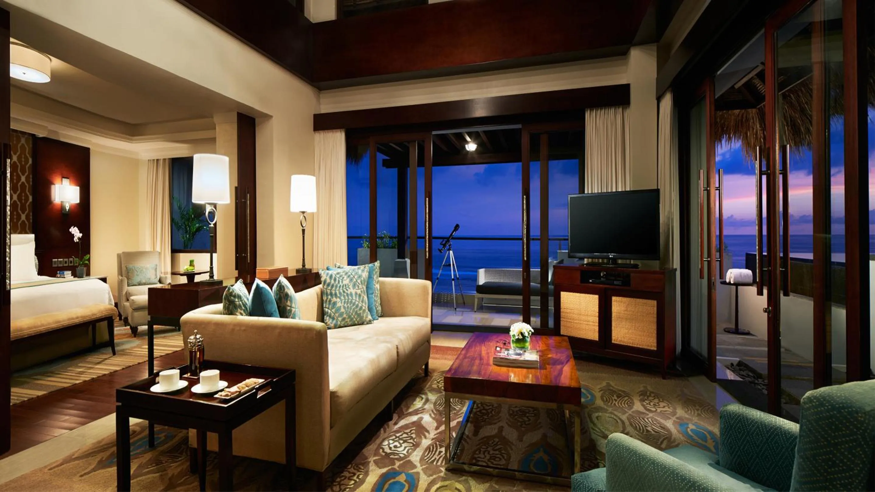 Living room, Bed in Samabe Bali Villas