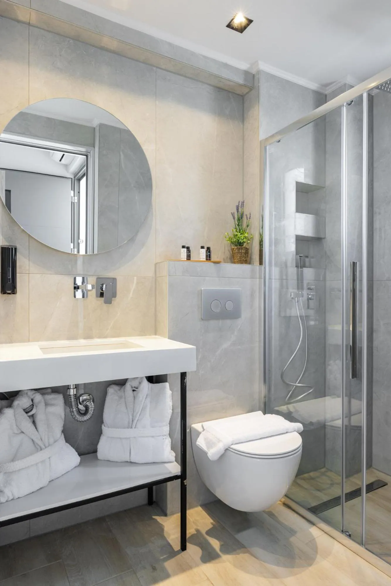 Shower in Amalthia Luxury Suites