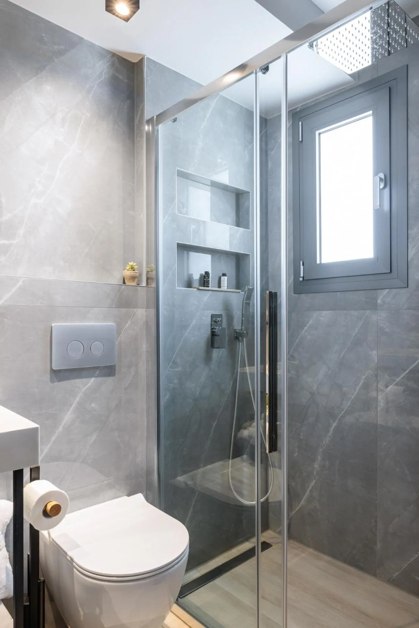 Shower in Amalthia Luxury Suites