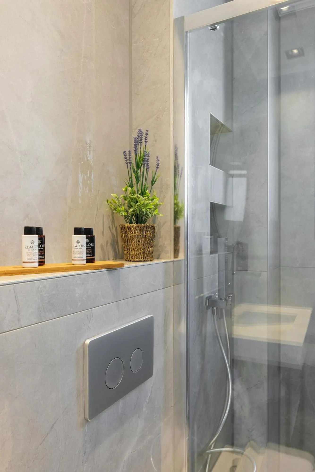 Shower in Amalthia Luxury Suites