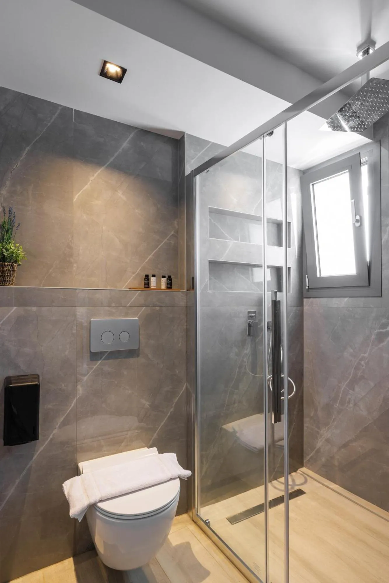 Shower in Amalthia Luxury Suites