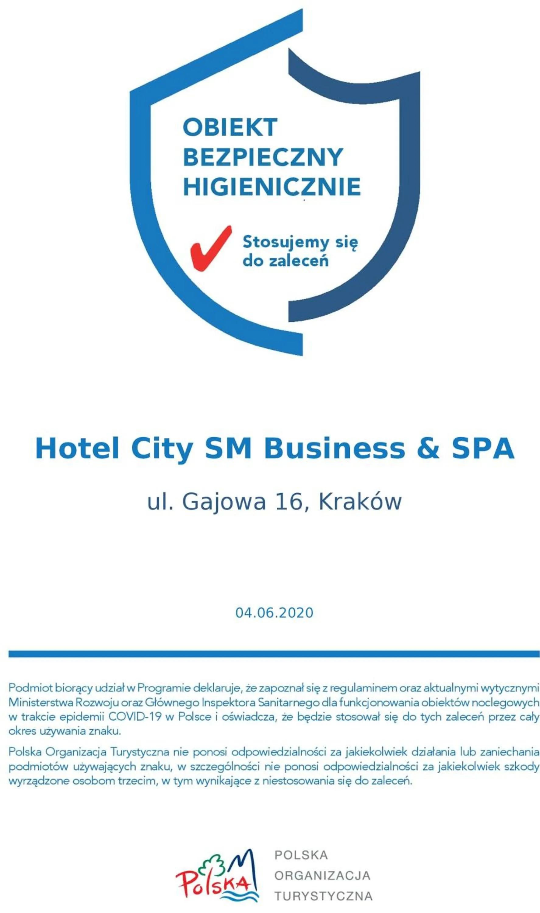 Logo/Certificate/Sign in Hotel City SM Business & Spa