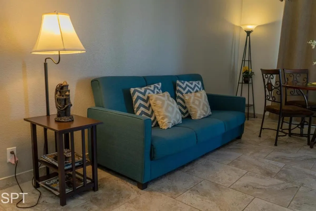 Living room in Gulfview II #410 Luxe