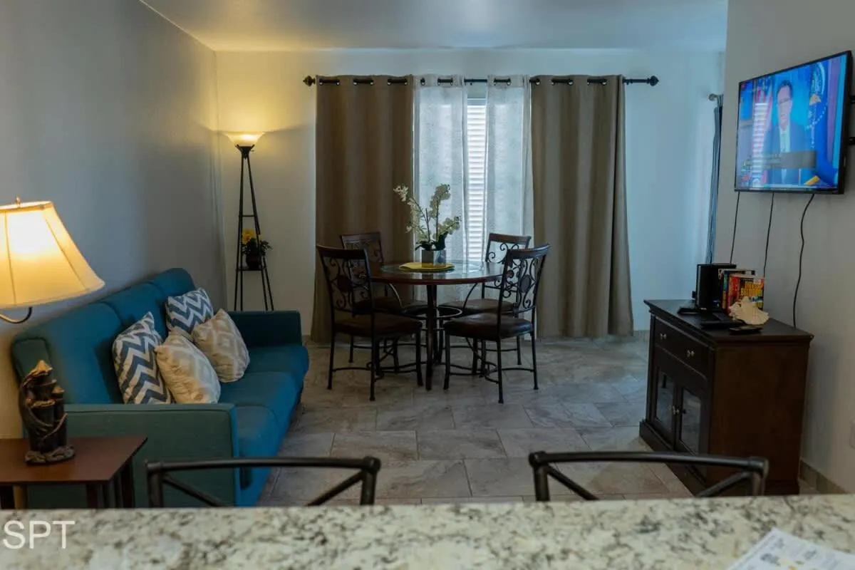 Living room in Gulfview II #410 Luxe