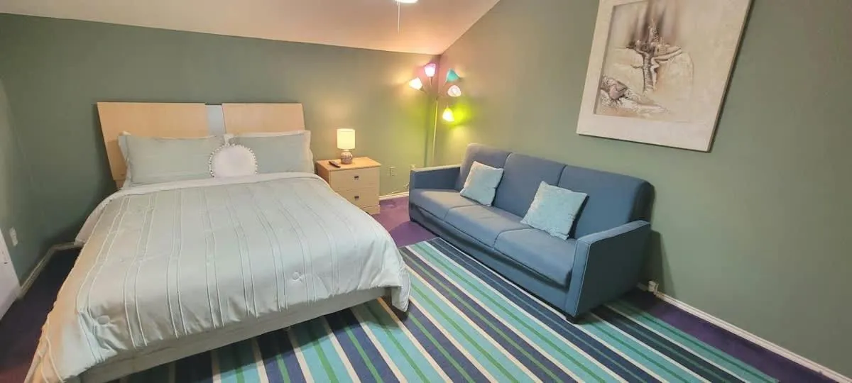 Bed in Sparky's Pool House